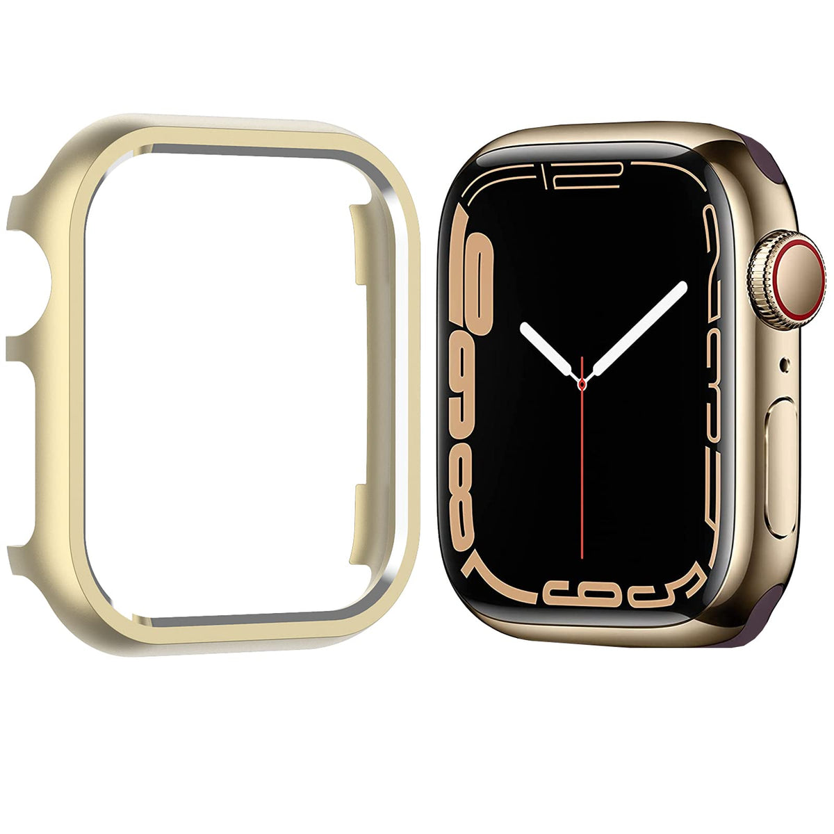 Compatible Apple Watch 8/7 Case 45Mm Gold,Ninki Aluminium Luxury Hard Metal Full Protective Cover For Apple Watch Series 8 45Mm