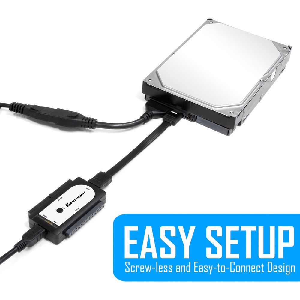 Kingwin Usi-2535 Usb 2.0 To Sata/Ide Adapter For 2.5 Inch, 3.5 Inch, 5.25 Inch Hard Drives With One Touch Back-Up, Power Supply