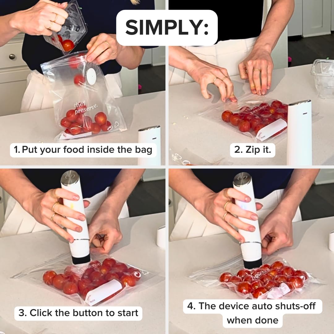 Chef Preserve Vacuum Sealer (Vacuum Sealer + 20 Bags)