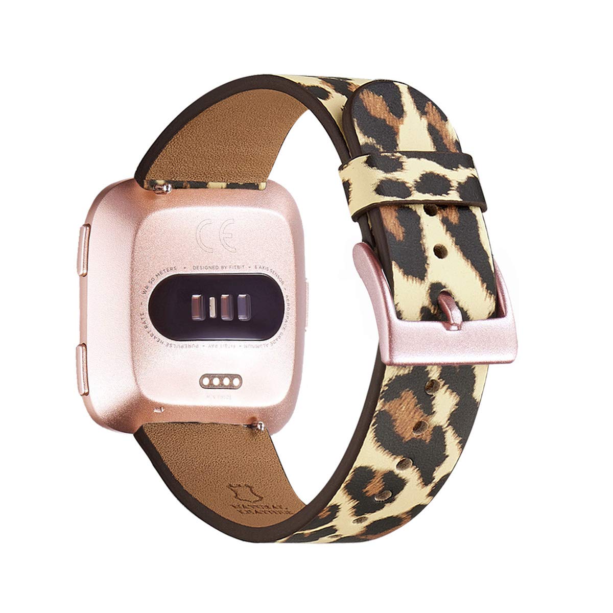 Wfeagl For Fitbit Versa Bands, Top Grain Leather Band Replacement Strap For Fitbit Versa/Versa 2 /Versa Lite/Versa Se Fitness Sm