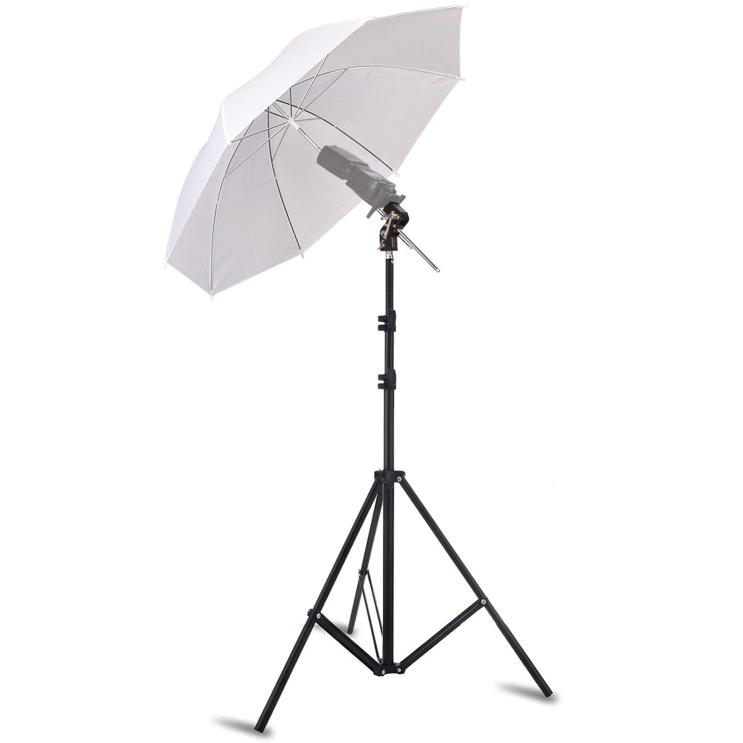Selens Photo Umbrella Kit 33''/84Cm White Soft Umbrella With Light Stand And Metal Flash Bracket Mount For Portrait Photography