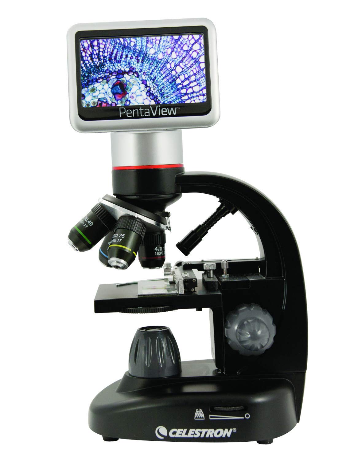 Celestron   Pentaview Lcd Digital Microscope  Biological Microscope With A Built In 5Mp Digital Camera   Adjustable Mechanical S