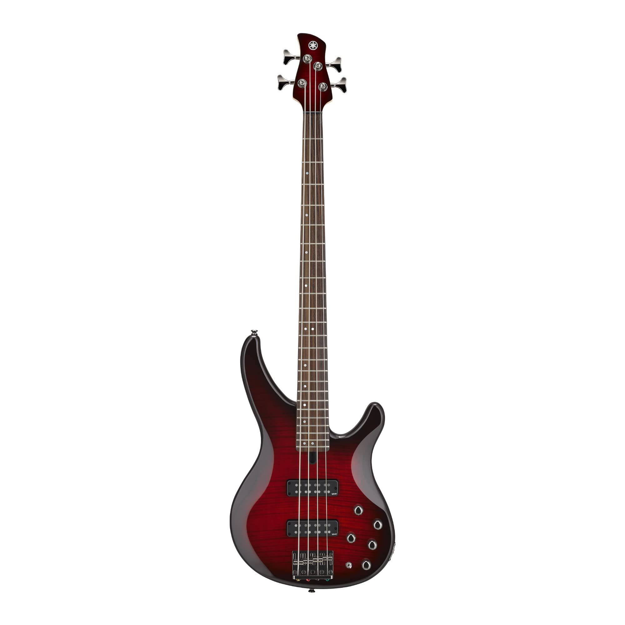 Yamaha Trbx604 4 String Flamed Maple Bass Guitar, Dark Redburst