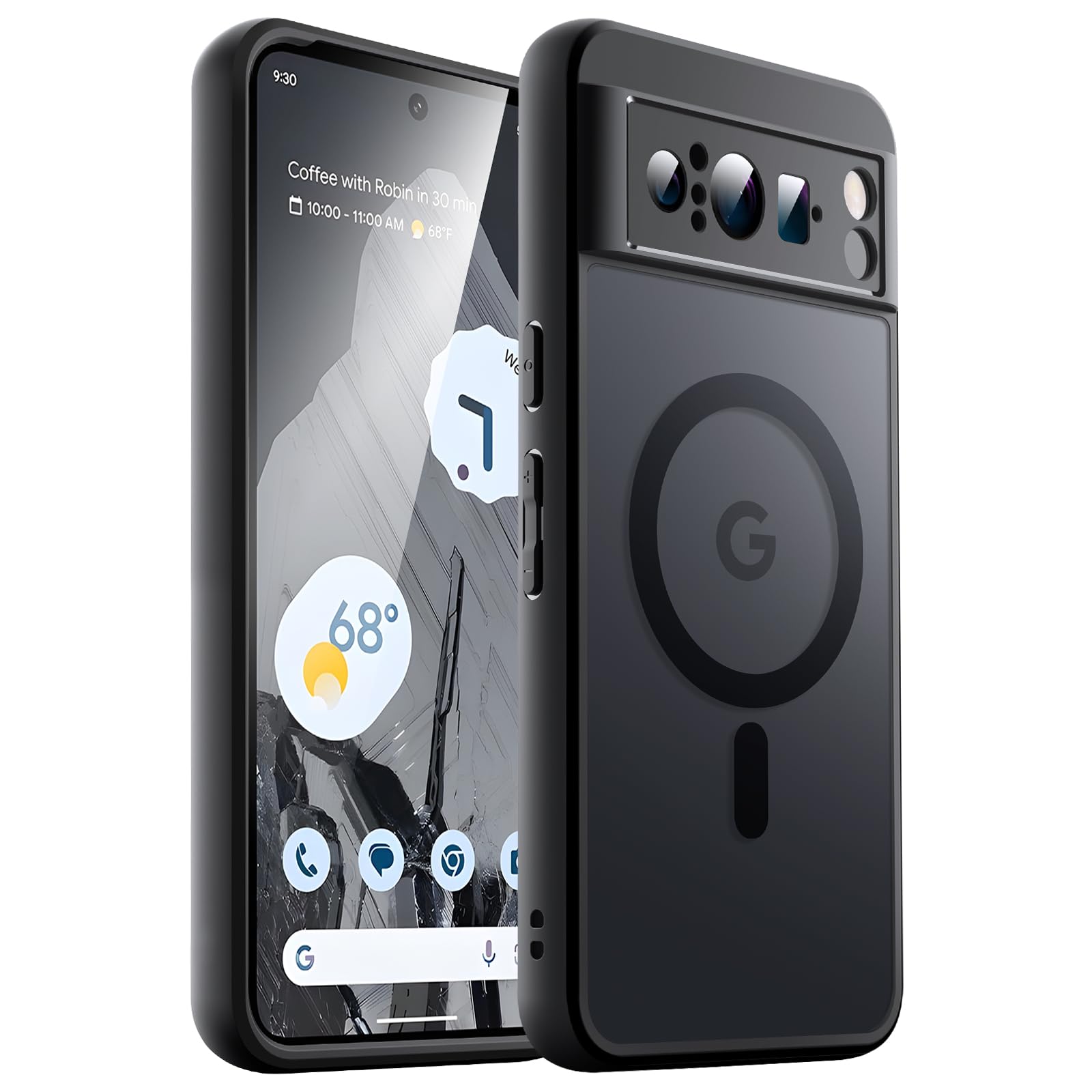 JETech Magnetic Case for Google Pixel 8 Pro 6.7-Inch 2023, Compatible with MagSafe, Translucent Matte Back Shockproof Phone Cove