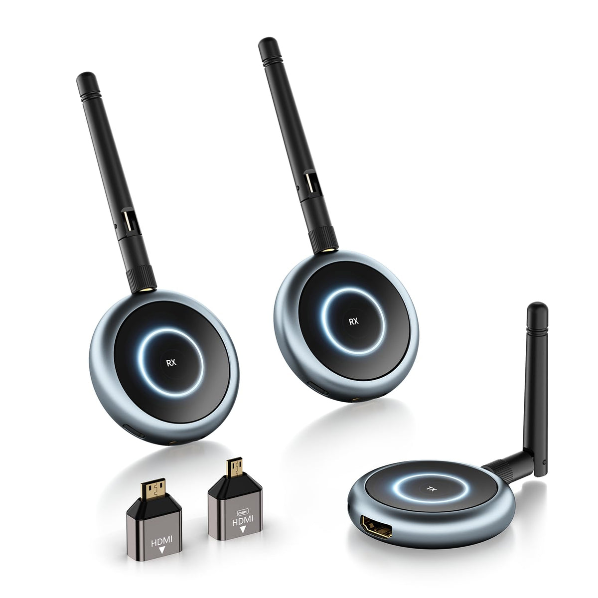 Timbootech Wireless Hdmi Transmitter And 2 Receivers - Up To 4 Receivers, Plug And Play, 5.8G Hdmi Wireless Extender For Pc, Lap