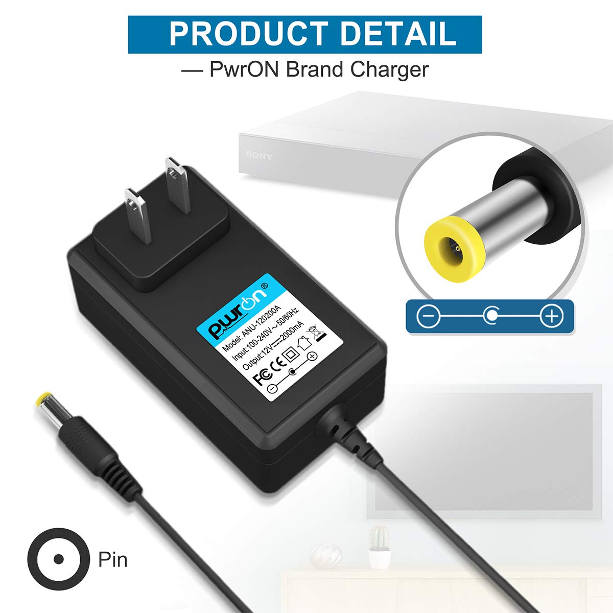 Pwron 12V Ac Adapter Compatible With Sony Bdp Bx Bdp S Series Blu Ray Disc Dvd Player Bdp Bx120 Bdp Bx520 Bdp Bx350 Bdp Bx670 Bdp S1200 Bdp S1700 Bdp S3700 Bdp S3200 Bdp S6700, Pn: Ac M1208Uc
