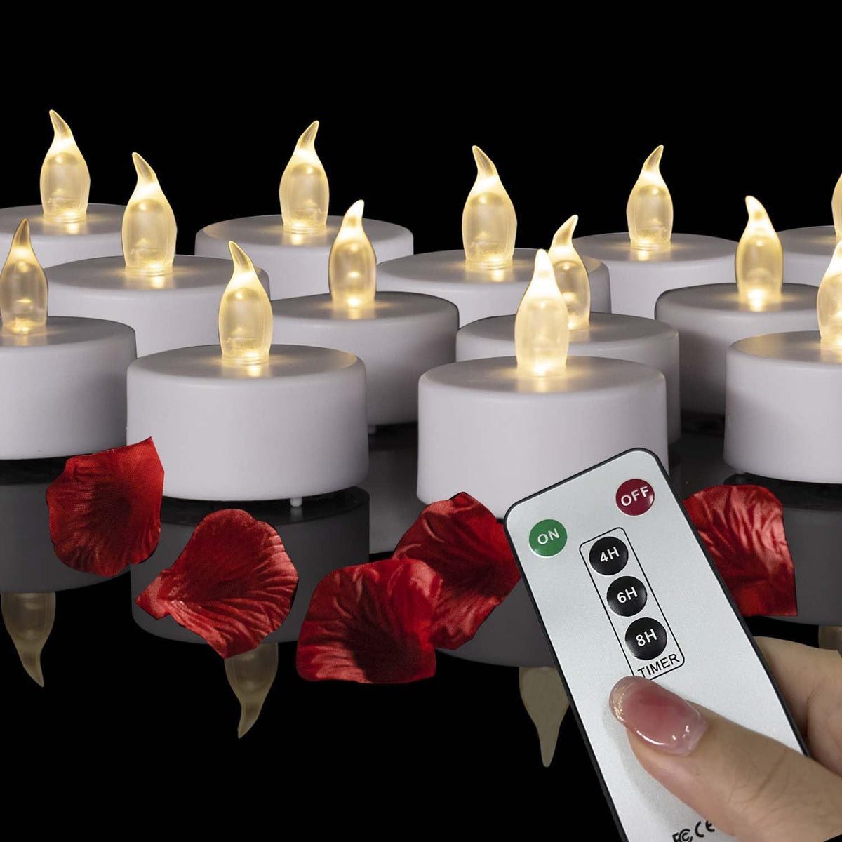 Led Tea Lights With Remote Control: Flameless Candles Lamp Realistic And Bright Flickering Holiday Gift Long Lasting 300Hours Fo