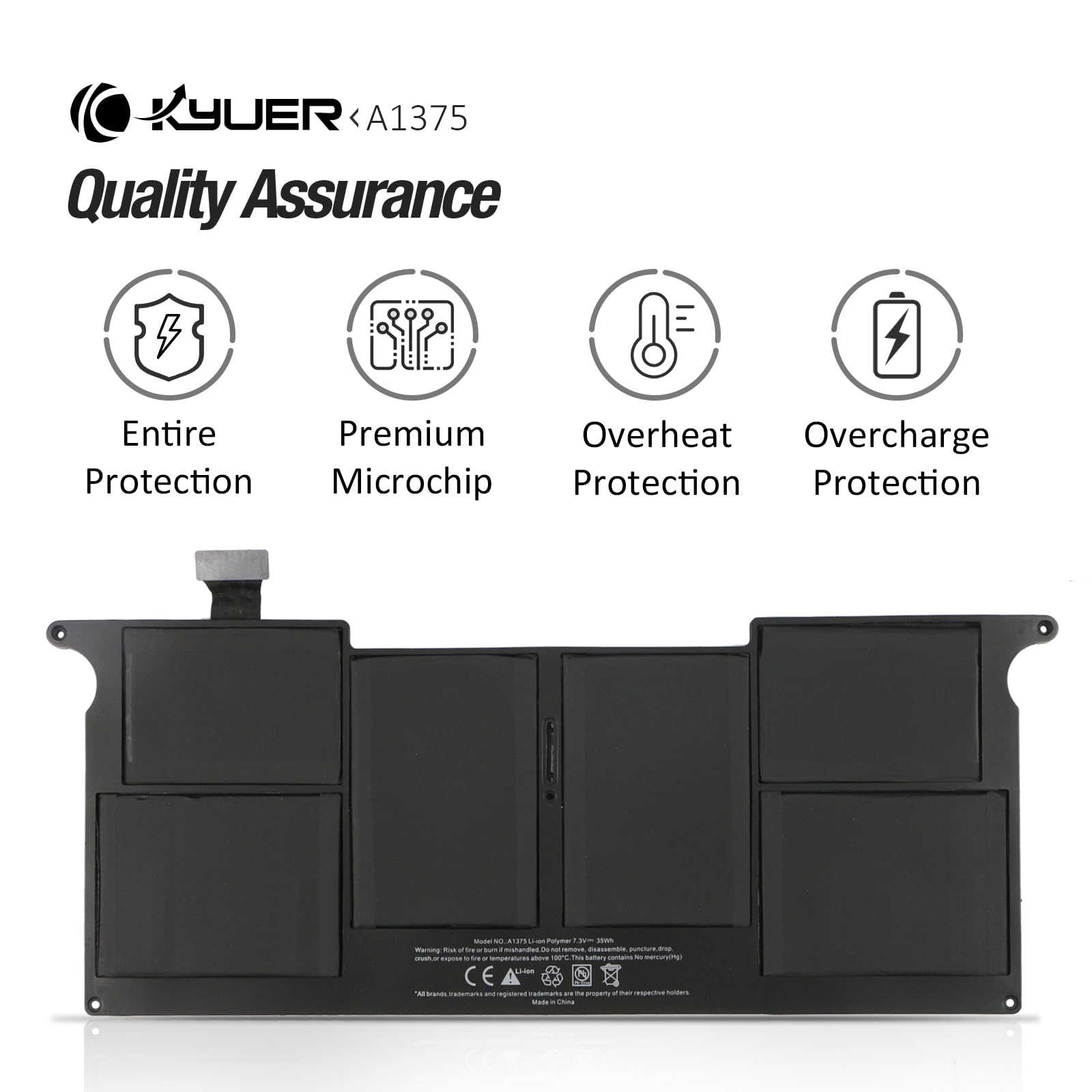 Angwel Replacement Laptop Battery For Apple A1375 A1370 (Only For Late 2010 Version) Macbook Air 11'' With Two Free Screwdrivers