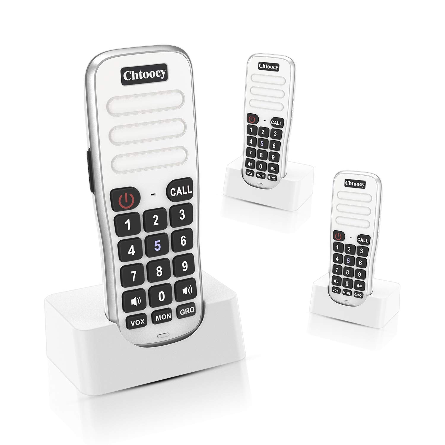 Intercoms Wireless For Home 1 Mile Range 10 Channel, Chtoocy Rechargeable Wireless Intercom System For Home Business Office, Handheld Home Room To Room Communication System (3 Packs, White)