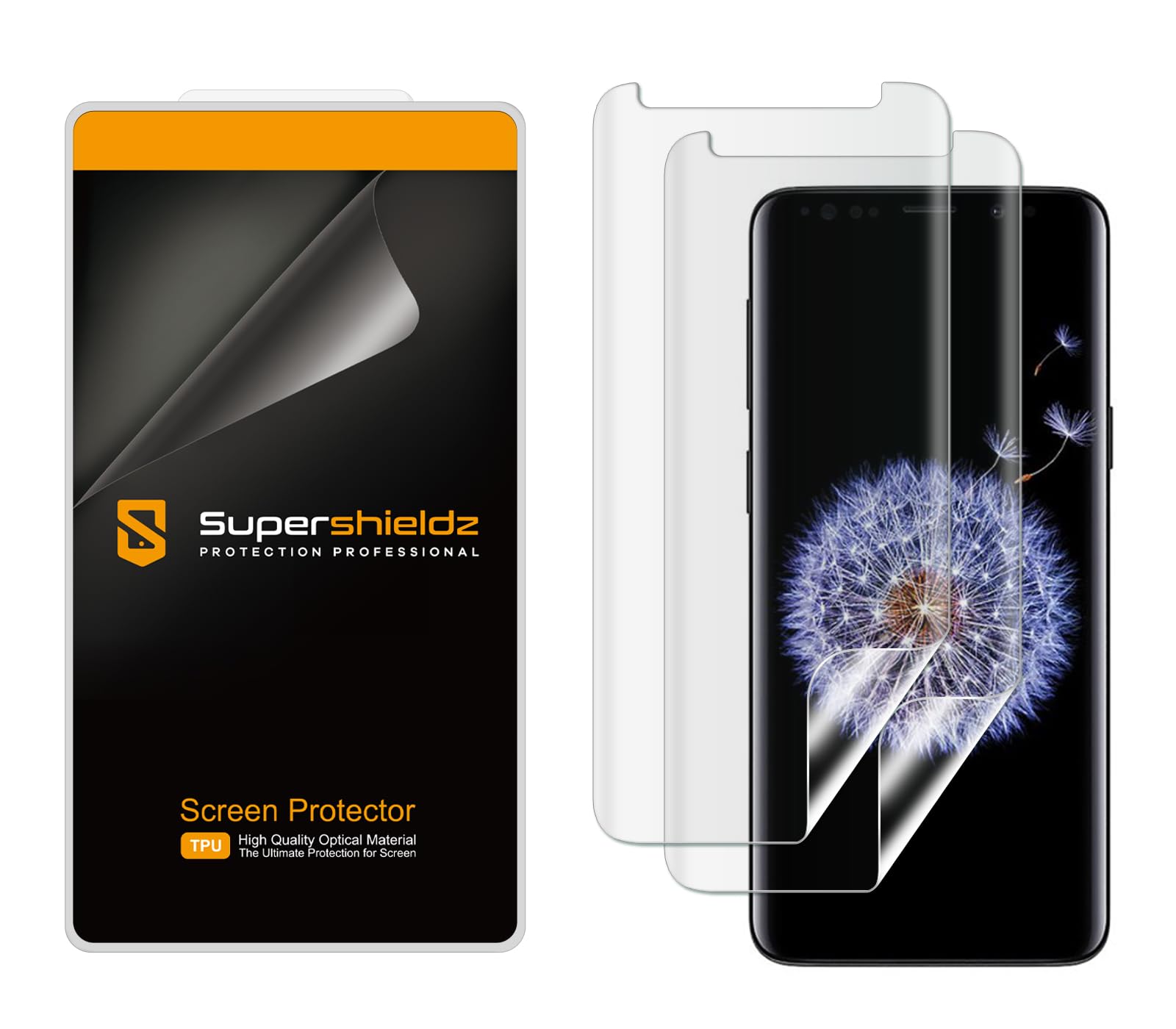 Supershieldz (2 Pack) Designed For Samsung Galaxy S9 Screen Protector, (Full Coverage) 0.23Mm, High Definition Clear Shield (Tpu