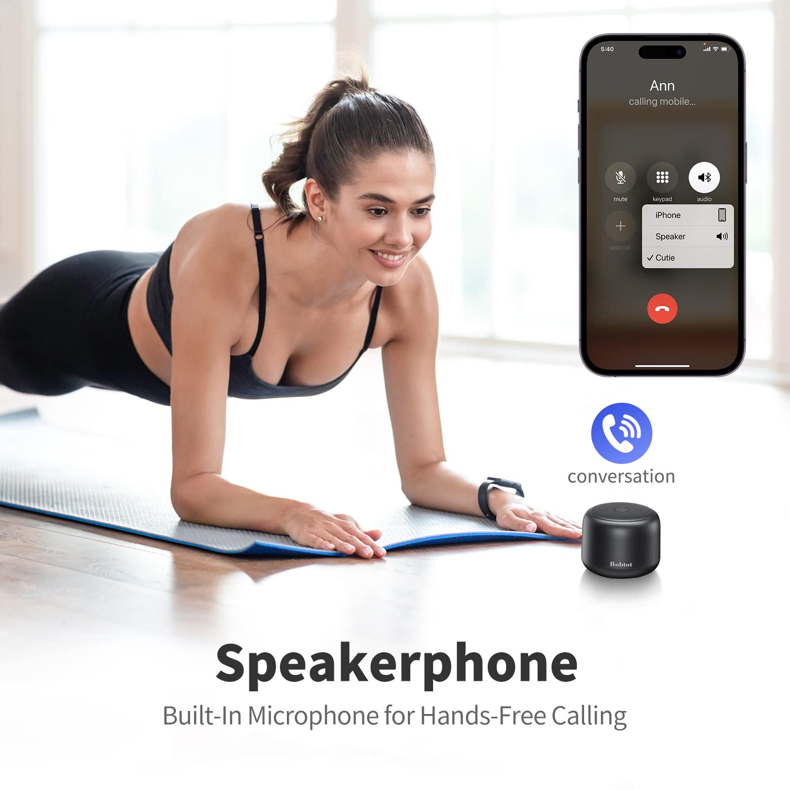 Bobtot Portable Bluetooth Speakers With Strap Easy To Carry, Wireless Ipx5 Waterproof Mini Speaker With Loud Stereo Sound,15 Hou