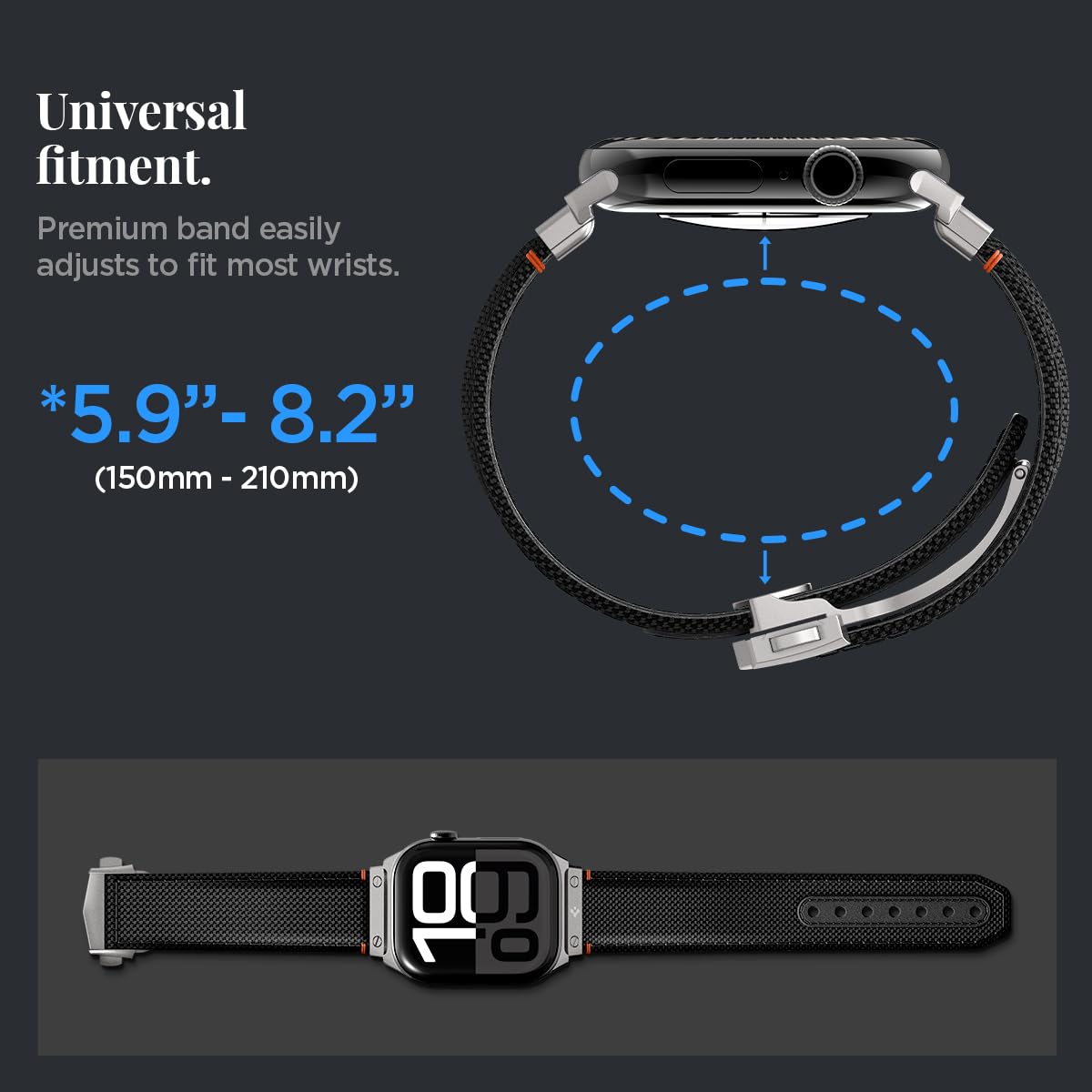 Spigen Classic Fit D-Buckle Strap Designed For Apple Watch Band Compatible With Ultra 2/1 49Mm, Series 10 46Mm, 9/8/7 45Mm, Se2/