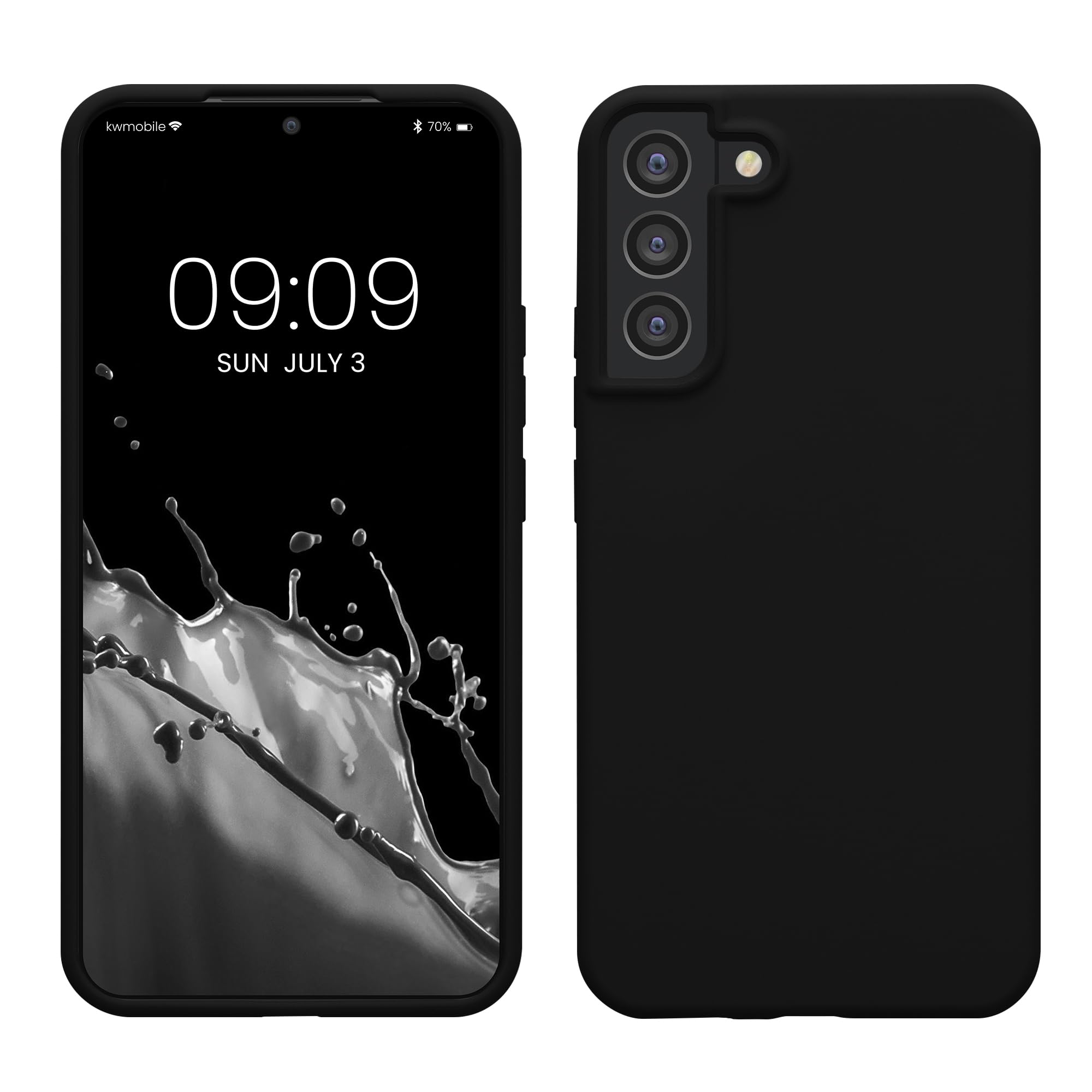 kwmobile Case Compatible with Samsung Galaxy S22 Plus Case - TPU Silicone Phone Cover with Soft Finish - Black