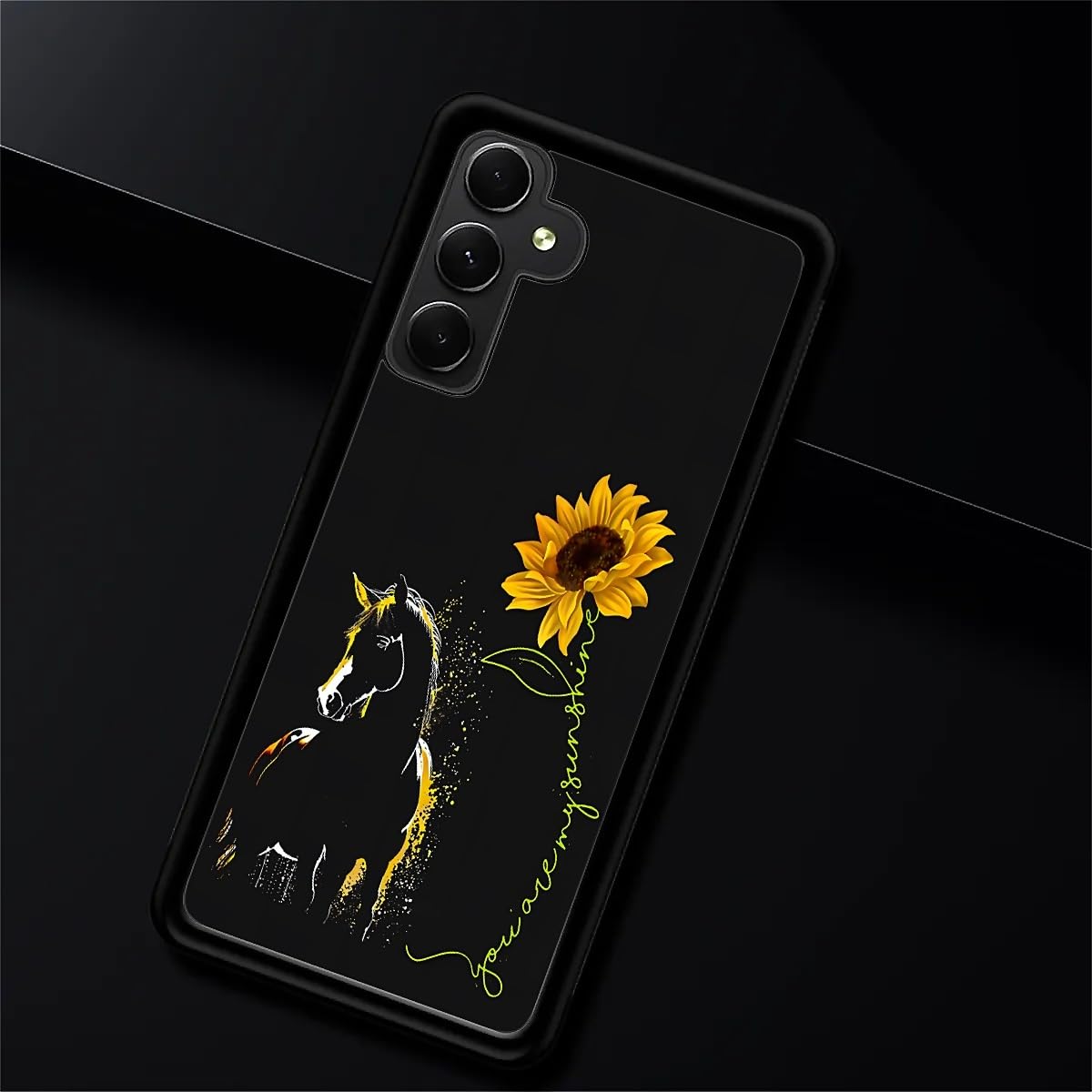 Fkbrcl4U For Samsung Galaxy A15 Case, Horse Sunflower Yellow Sunshine Pattern Graphic Design Girl Boy Soft Silicone Hard Acrylic