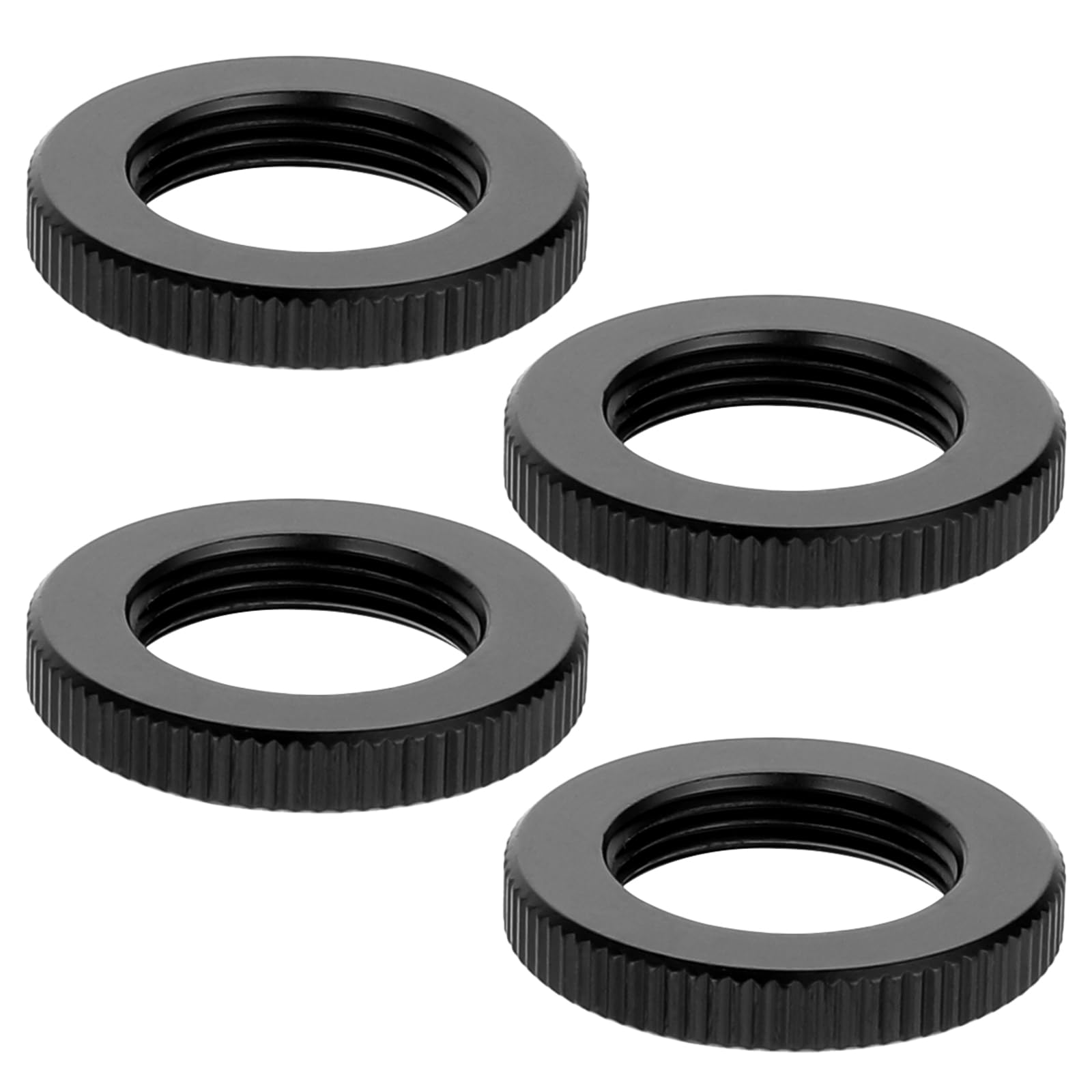 4 Pcs Knurled Lock Microphone Stand Nut 5/8'' 27 Double Locking Nut For Microphone Screws Black Jam Nut For Microphone Photograp