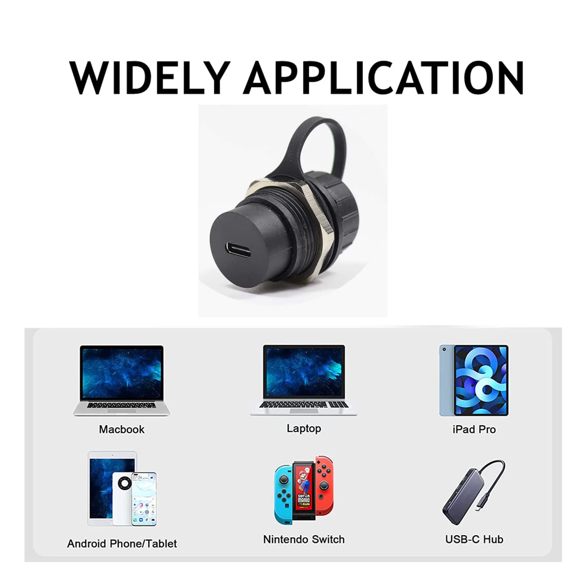 Penglin 2Pack Usb 3.1 Type C Extension Coupler,Female To Female Usb-C Feed Thru Converter Adapter Panel Mount Diy Jack With Dust