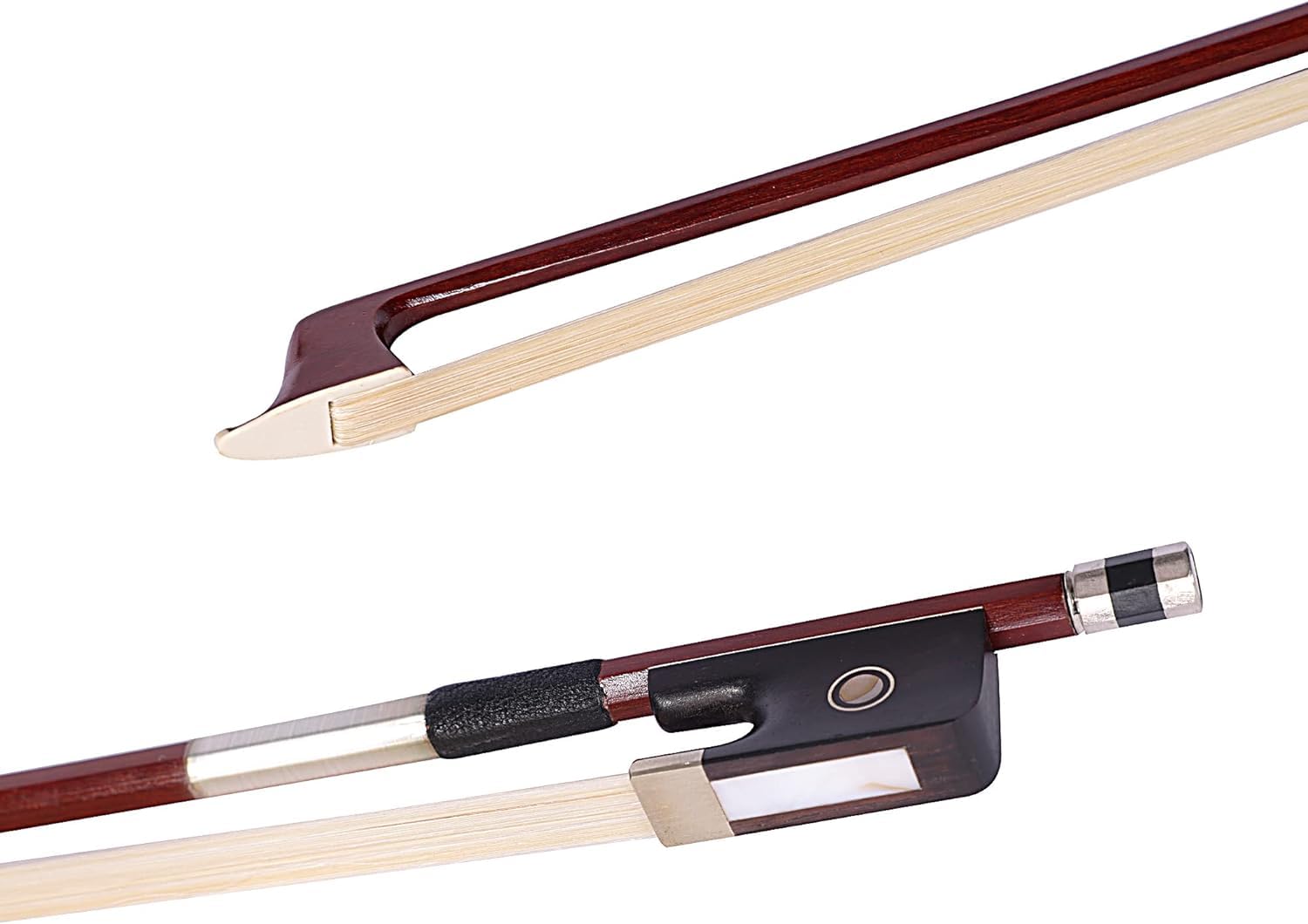 ADM 3/4 Size Student Cello Bow, Well Balanced Handmade Brazilwood Classic Cellos Bow Light Weight with Horsehair, Ebony Frog for