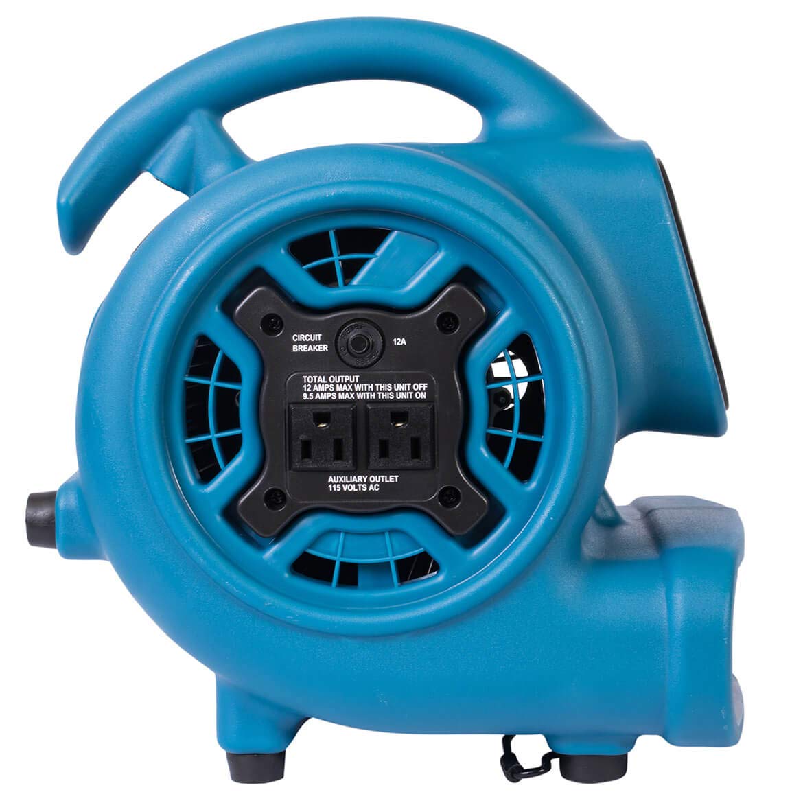 Xpower P-230At Mini Mighty Air Mover Utility Blower Fan With Built-In Power Outlets, Blue