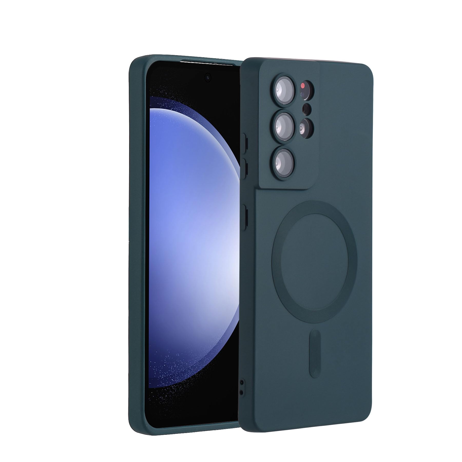 Yetagso Magnetic For Samsung Galaxy S21 Ultra Case,Soft Silicone Samsung Galaxy S21 Ultra Phone Case With Camera Protection,Anti