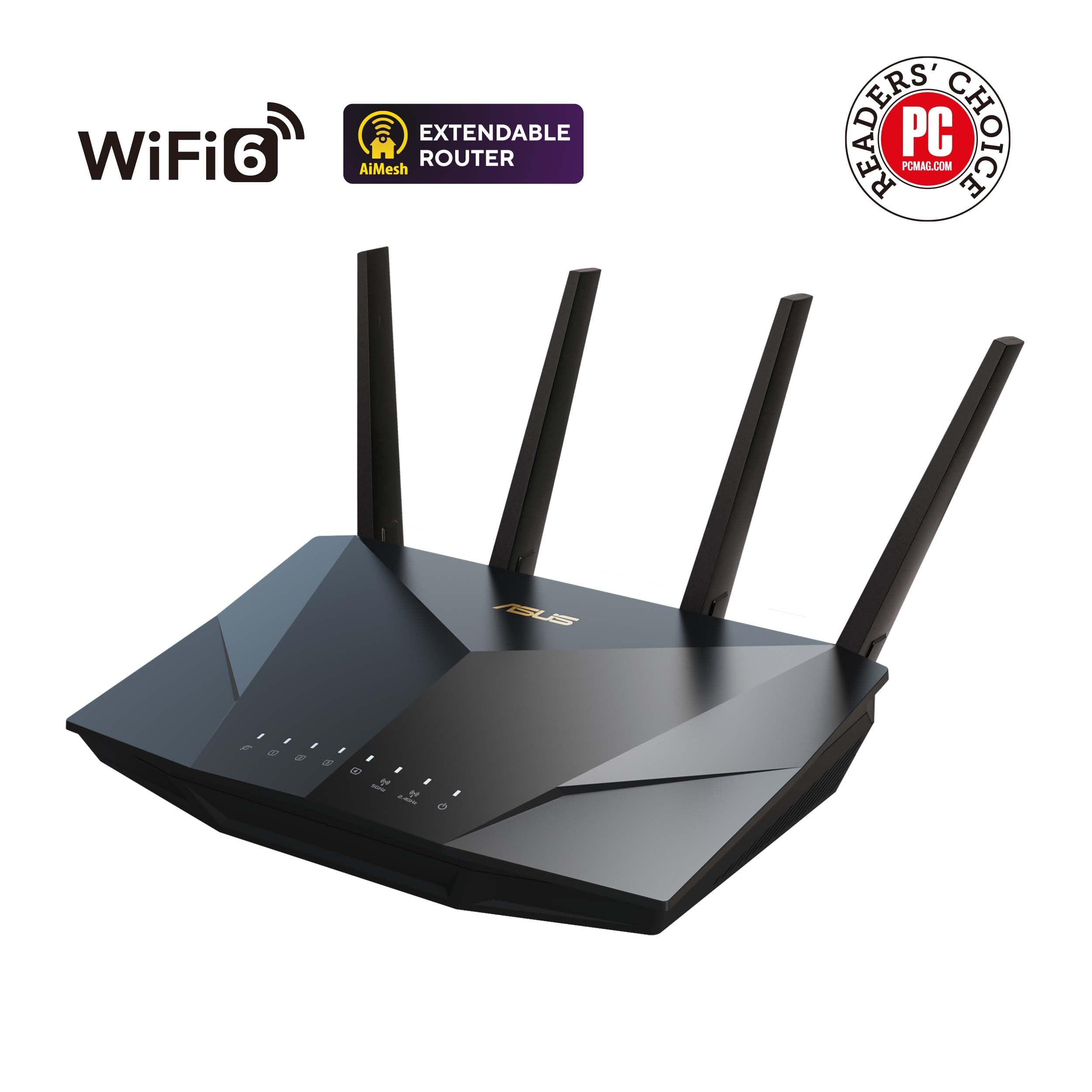 Asus Rt-Ax5400 Dual Band Wifi 6 Extendable Router, Lifetime Internet Security Included, Instant Guard, Advanced Parental Control