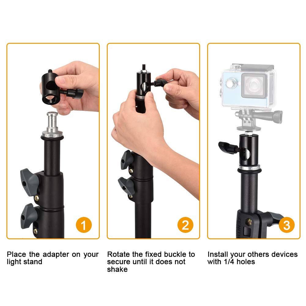 2Pcs Rapid Adapter Convert With 1/4' Screw, Utebit 1/4 Thread Photography Light Stand Adapter, Multi Functional Metal Camera Bracket Mount Adaptor, Photo Studio, Photography Accessory