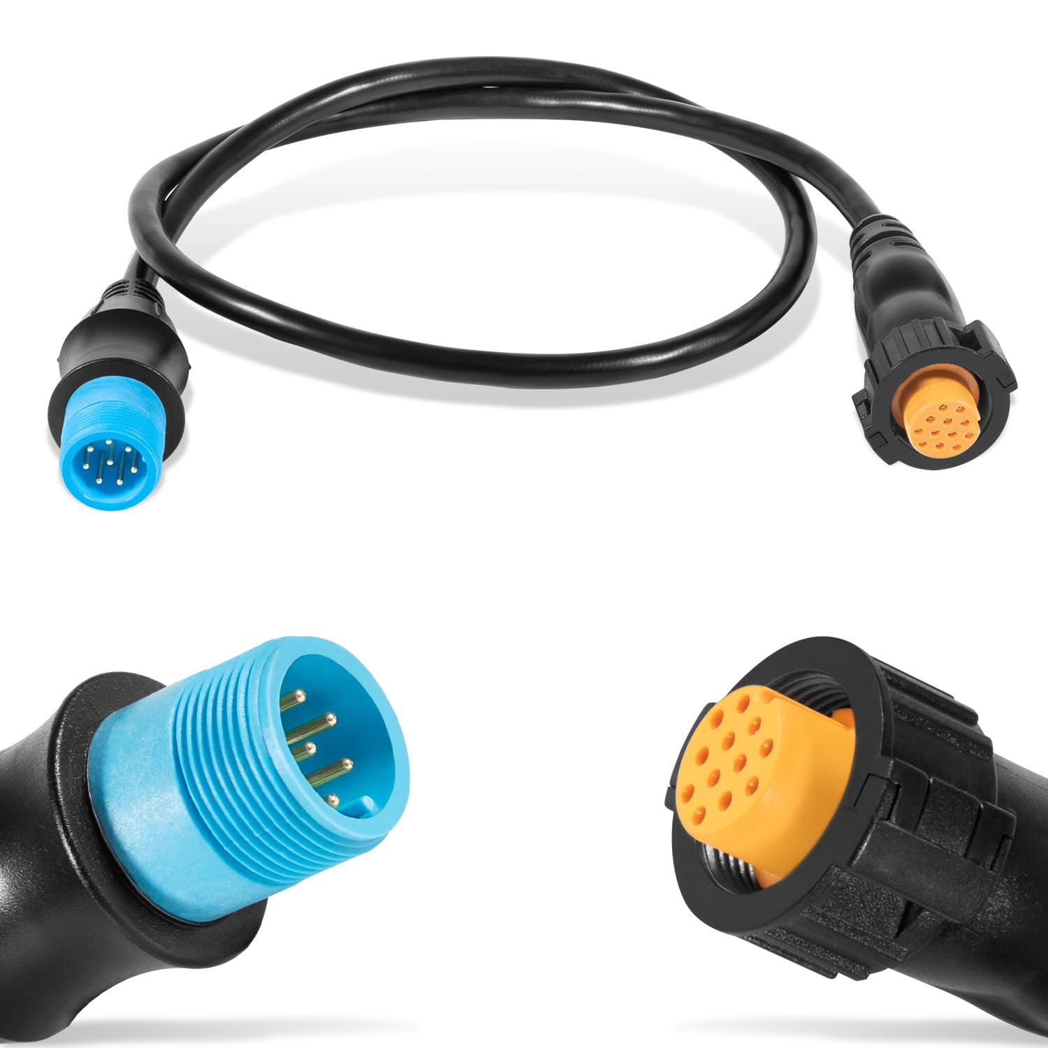 Yourour 010 12122 10 Adapter, 8 Pin Transducer To 12 Pin Sounder Adapter Cable Xid Compatible With Garmin Airmar, Echomap Chrip,