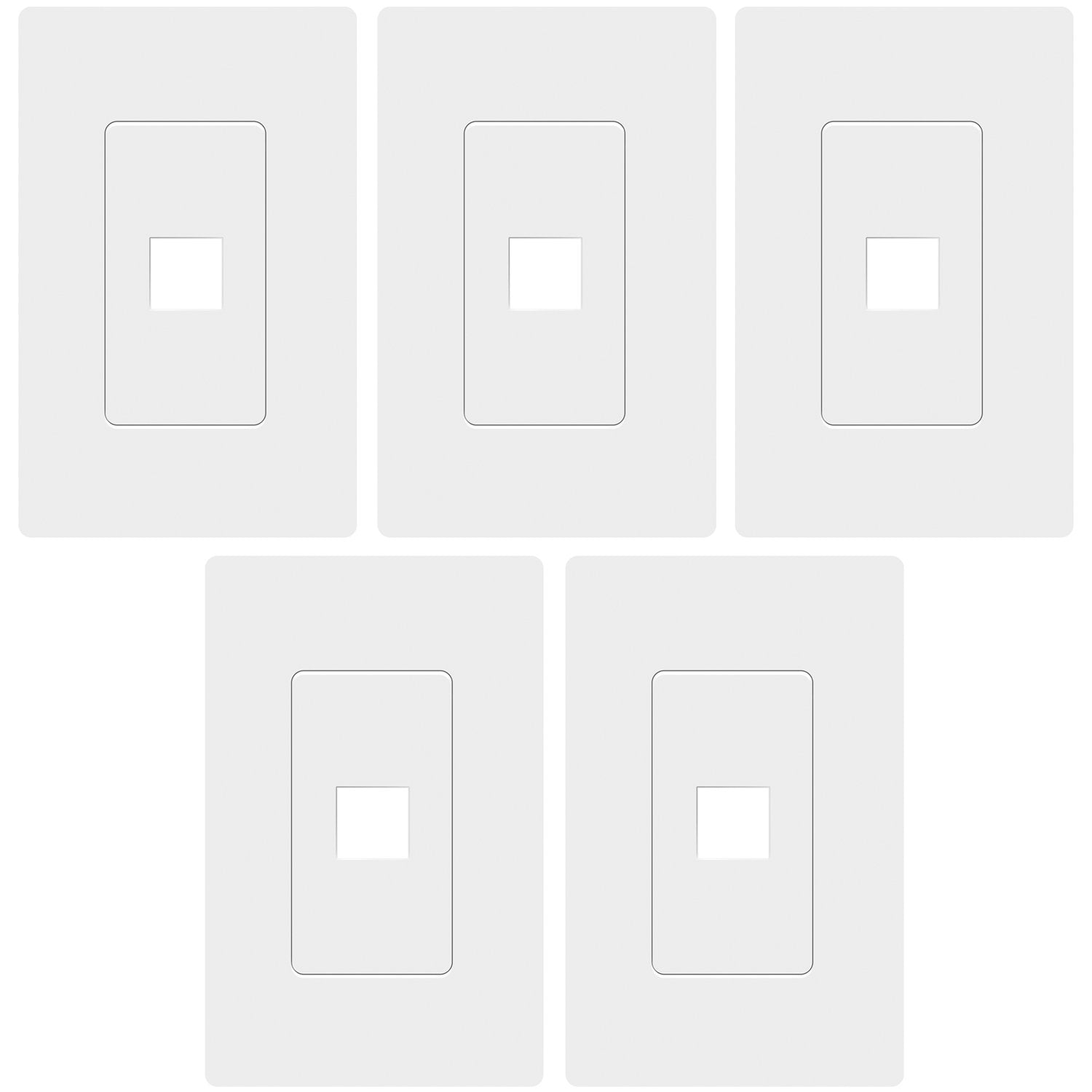 Topgreener 1 Port Rj45 Keystone Screwless Wall Plate, Cat5 Cat6 Jack Module Compatible, Size 1 Gang 4.69'' X 2.93'', Port .60''