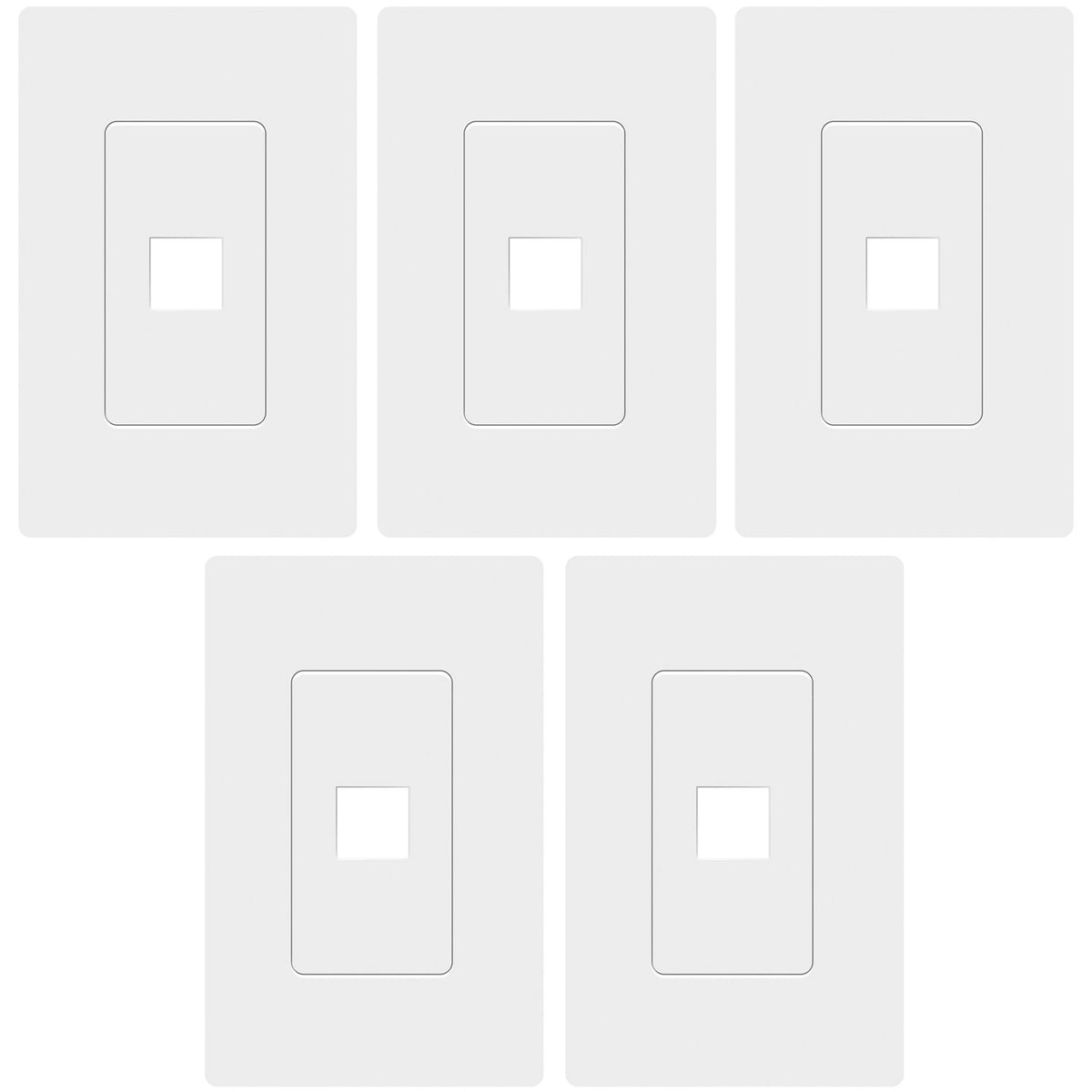 Topgreener 1 Port Rj45 Keystone Screwless Wall Plate, Cat5 Cat6 Jack Module Compatible, Size 1 Gang 4.69'' X 2.93'', Port .60''