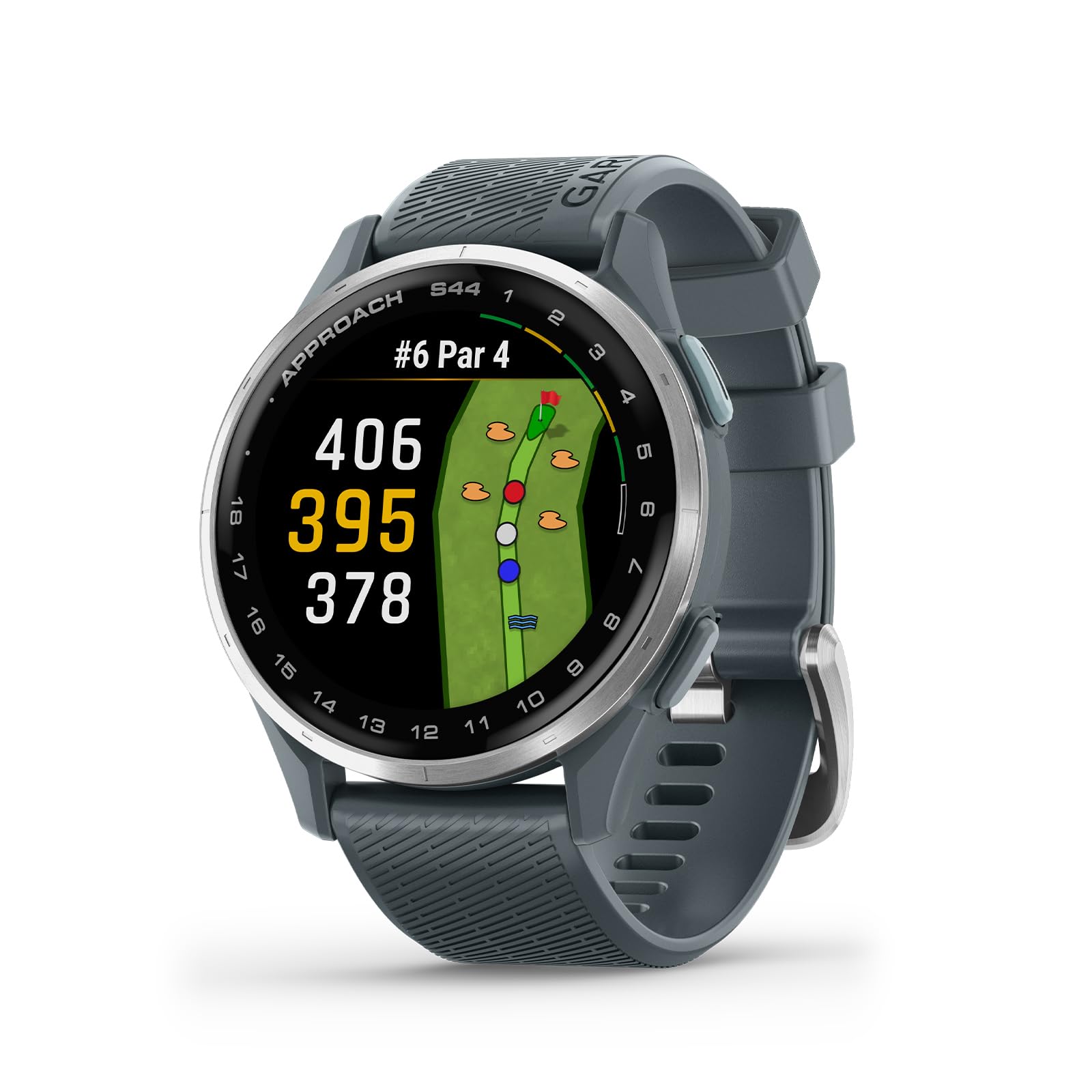 Garmin Approach? S44, Essential Golf Gps Smartwatch, Amoled Display, On Course Features, Silver Aluminum Bezel With Twilight Sil