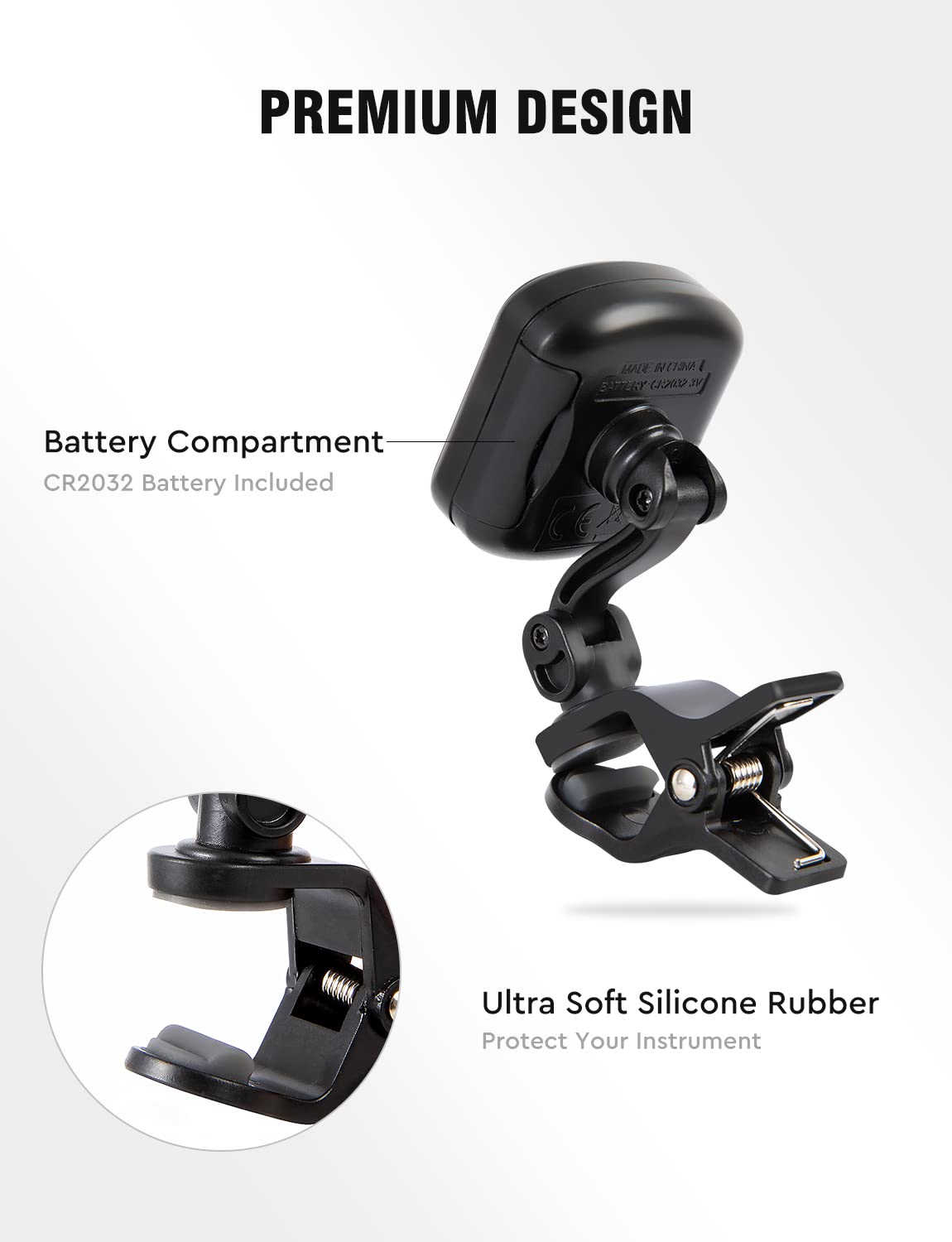 Linrax Lt-1 Guitar Tuner, Clip On Tuner For Guitar Bass Ukulele Violin Viola Banjo Mandolin, Chromatic Tuner With 360 Lcd Displa