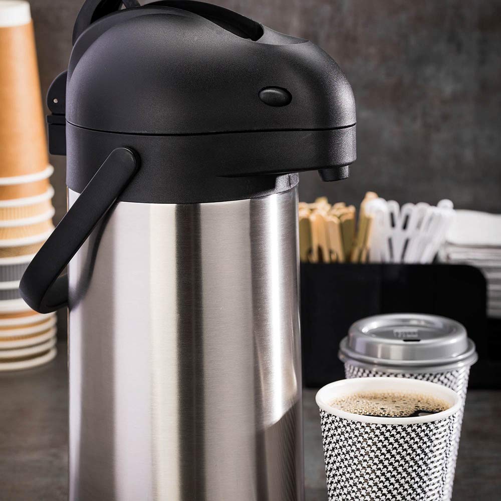 Restaurantware Met Lux 2.2 Liter Coffee Dispenser 1 Pump Lever Coffee Pump Dispenser   24 Hour Heat Retention Built In Handle Si