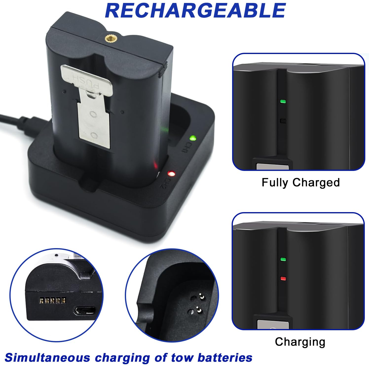 2 Pack 6040Mah Replacement Battery Compatible With Ring Video Doorbell 2/3/3Plus/4, Stick Up Cam (2Nd & 3Rd Gen) And Spotlight C