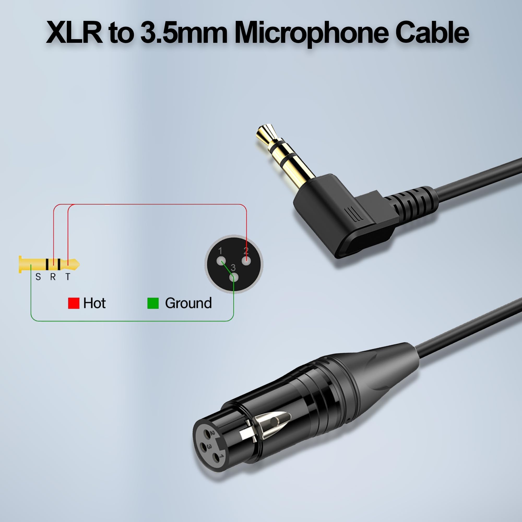 Jsadzkj Right Angle 3.5Mm To Xlr Aux Cable Coiled 1/8 Inch Jack Stereo To Xlr Female Cord Adapter 90 Degree Angle 3.5Mm To Xlr 9