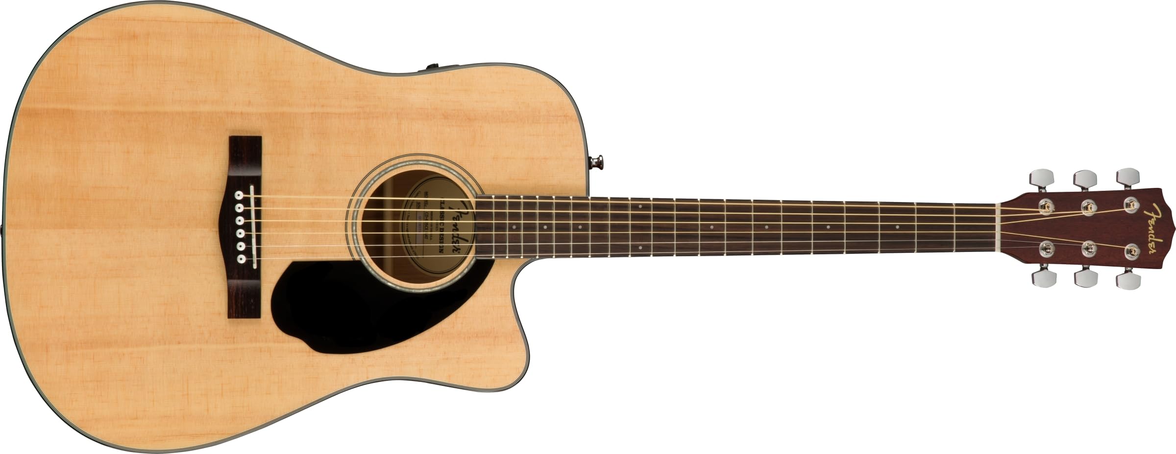 Fender CD-60SCE Dreadnought Cutaway Acoustic Electric Guitar, with 2-Year Warranty, Fishman Pickup and Preamp System, Natural