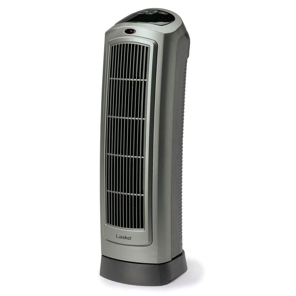 Lasko 1500W Portable Oscillating Ceramic Heater Tower W/Digital Display, 2 Pack