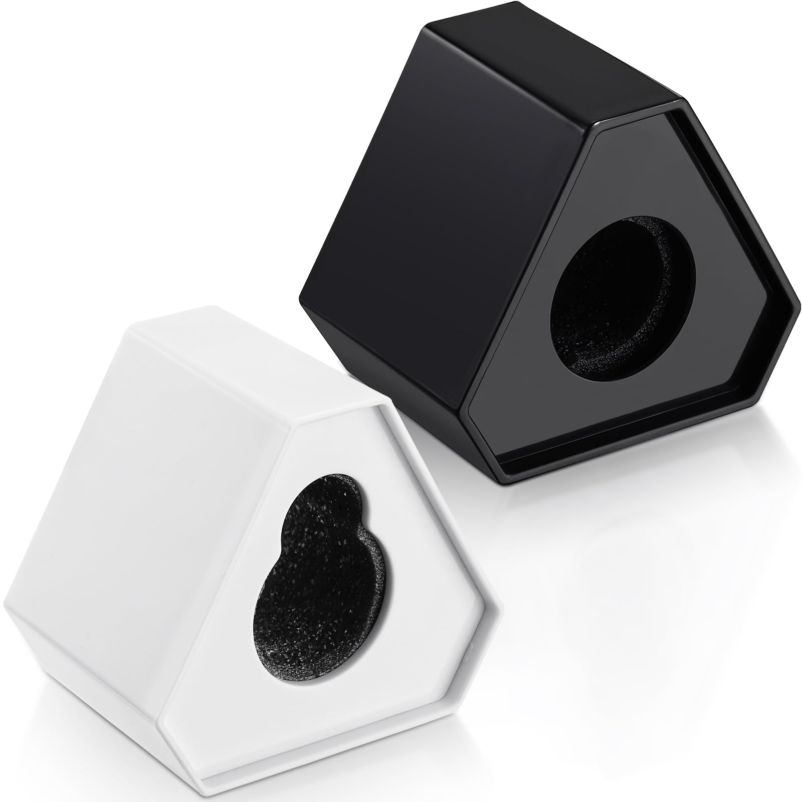 Facmogu 2024 New Microphone Flag Station, Portable Cube Hexagon Mic Flags, Abs Foam Microphone Logo Flag Station, Custom Mic Flag Microphone Accessories For Interview Ktv Reporter Host (Black & White)