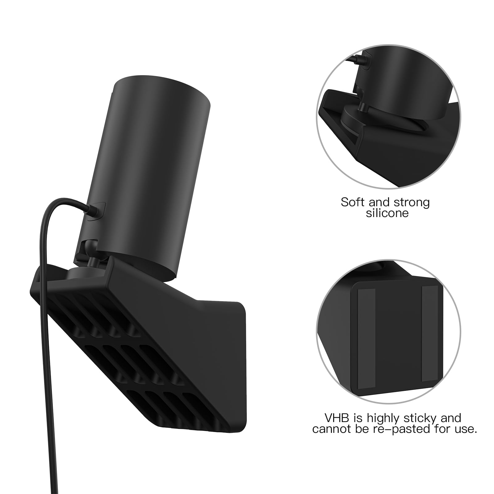 Koroao Adhesive Window Mount For Indoor Cam(1St Gen/2Nd Gen), Easy To Install, No Tools Needed, Indoor Cam Camera 20 Degrees Tilt Strong Adhesive Wall Mounting Bracket (Black)