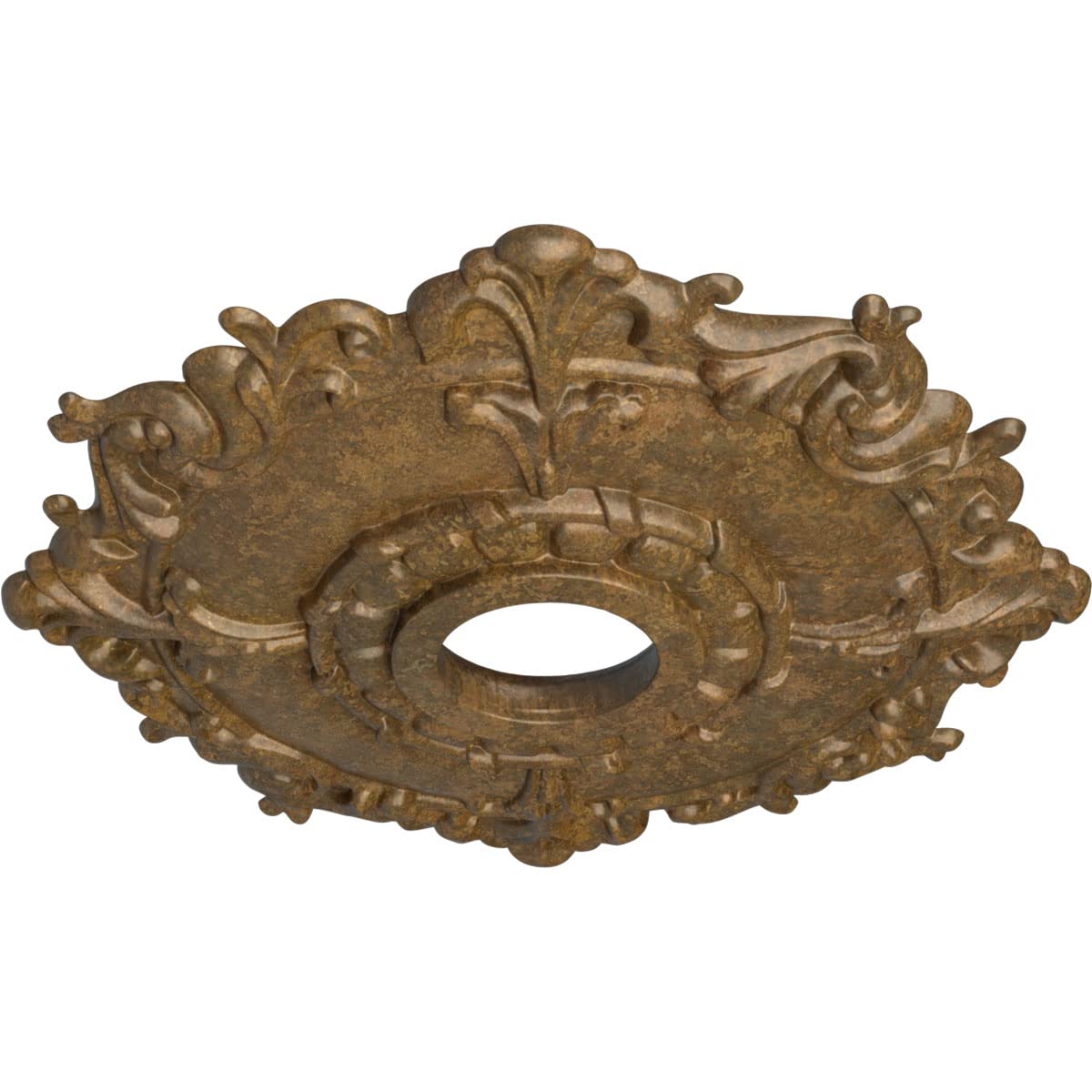 Ekena Millwork Cm18Rlrzs Riley Ceiling Medallion Fits Canopies Up To 4 5/8, Rubbed Bronze