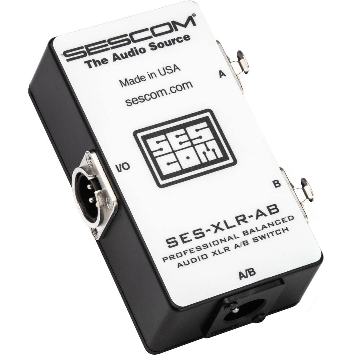 Sescom Ses Xlr Ab Balanced Audio Pro Grade Xlr A/B Passive Switch, 2 Female Xlr To 1 Male Xlr