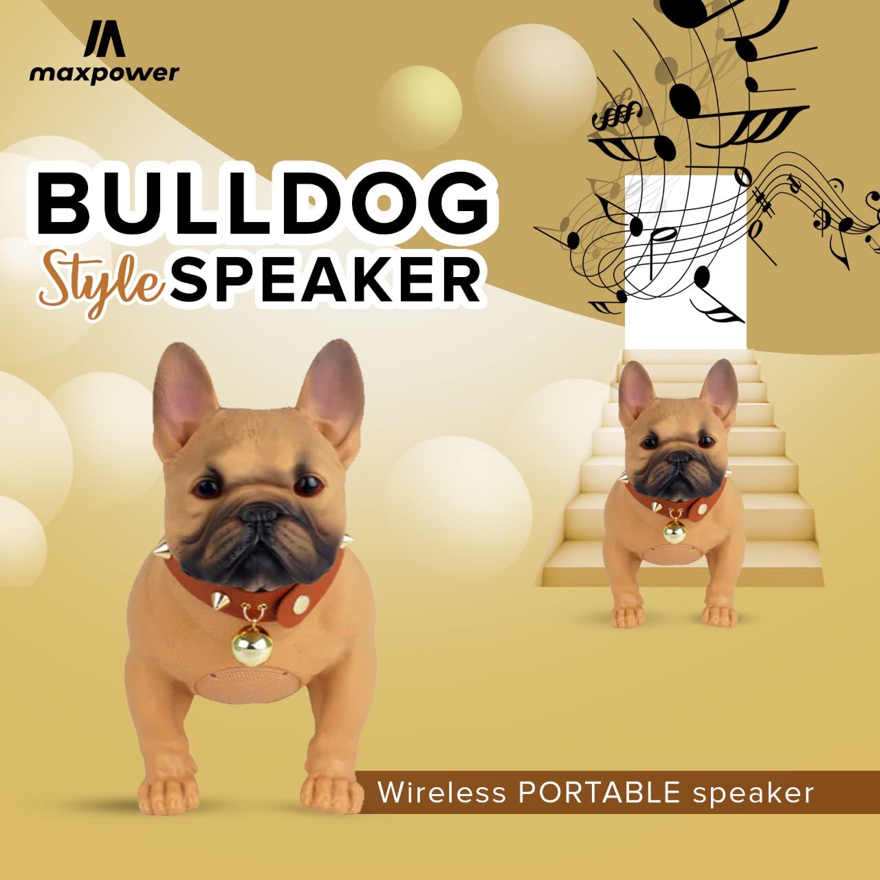 Max Power Bulldog Style Speaker   Md568 Bluetooth Speaker System  Bulldog Speaker With Rechargeable Battery   Bluetooth Speaker