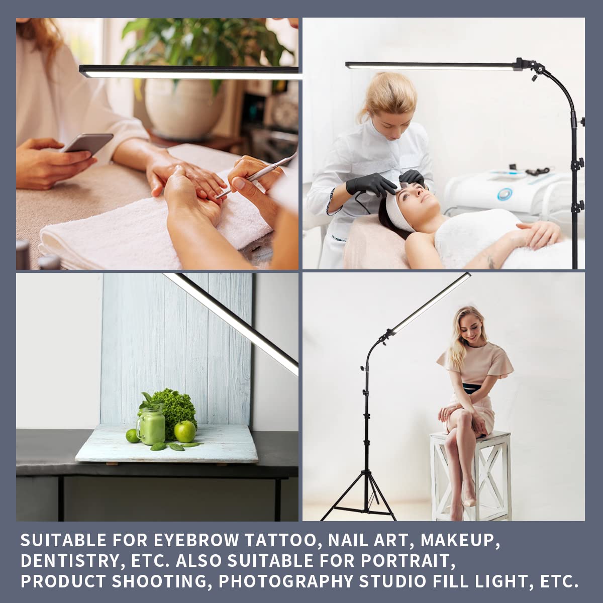 Gskaiwen Photography Studio Led Lighting Kit With Light Stand Bag Soft Tube For Beauty, Eyebrow, Tattoo, Makeup, Dentistry, Eyel