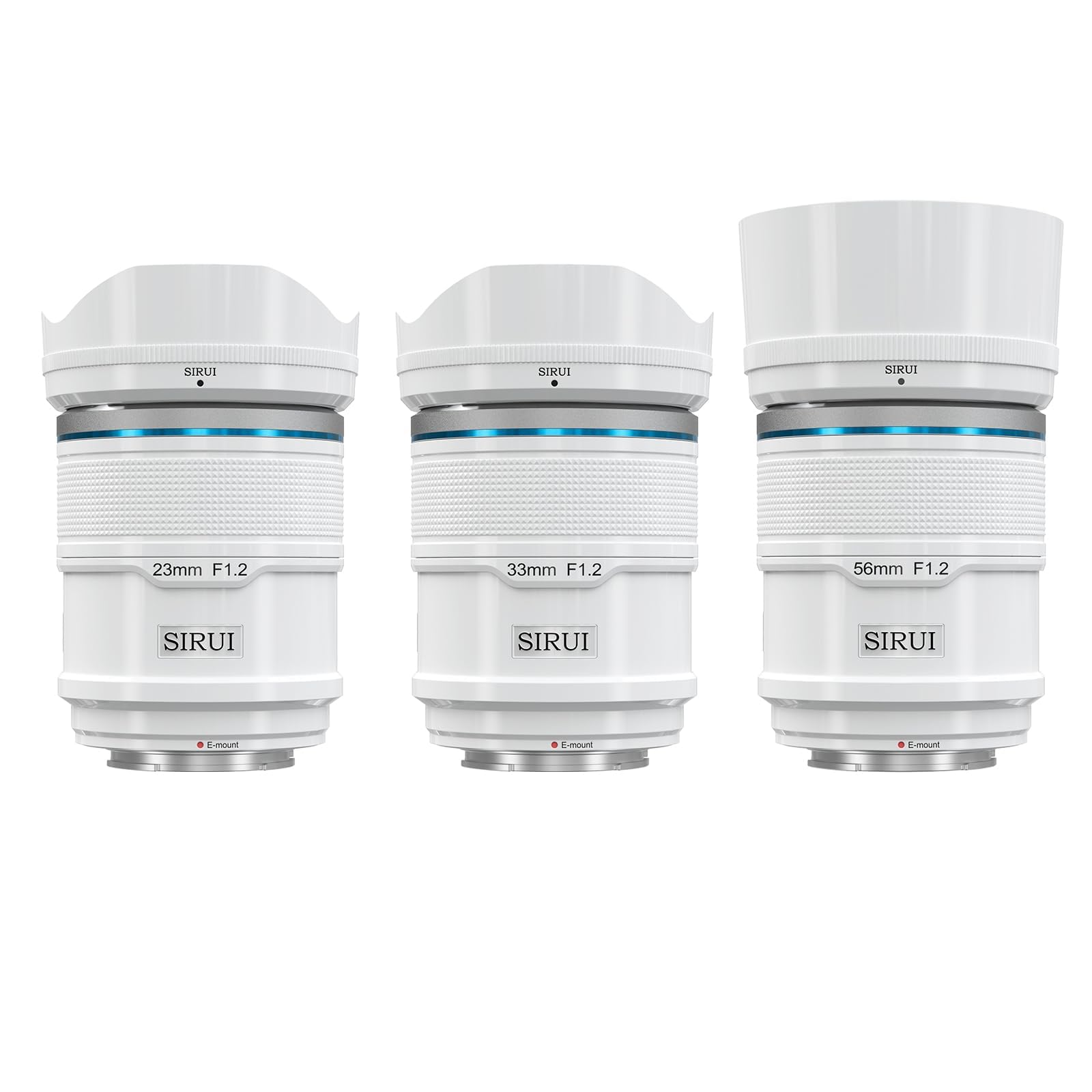 Sirui Sniper Autofocus Lens Set, 23Mm, 33Mm, 56Mm, F1.2 Wide Angle Aps C Camera Lens For A5, A6, Fx30, Zv E10 (E Mount, White)