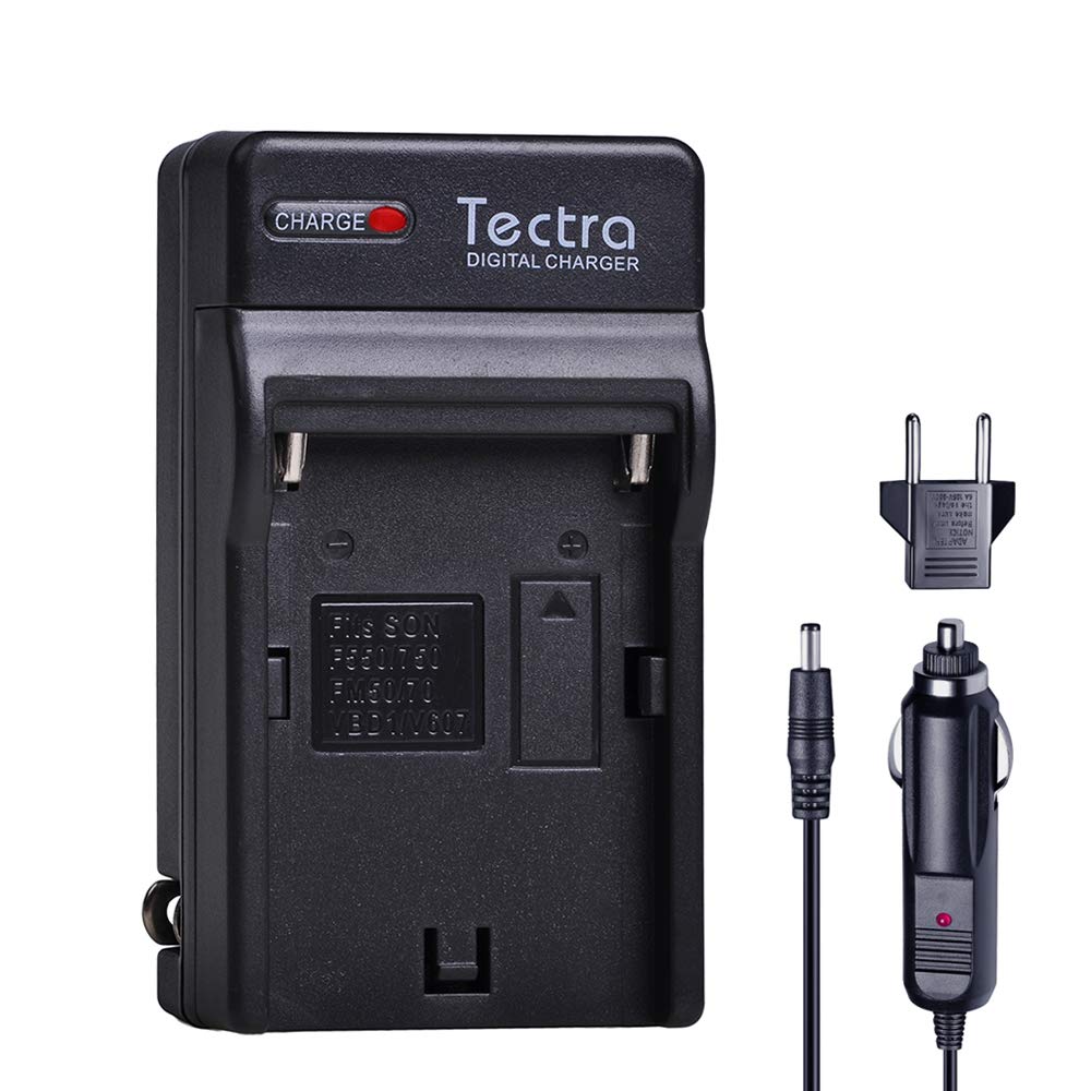 Tectra 2 Pack Np Fm50 Battery And Charger Kit For Sony Np Fm30 Np Fm51 Np Qm50 Np Qm51 Np Fm55H And Hdr Hc1 Trv280 Trv350 Trv250