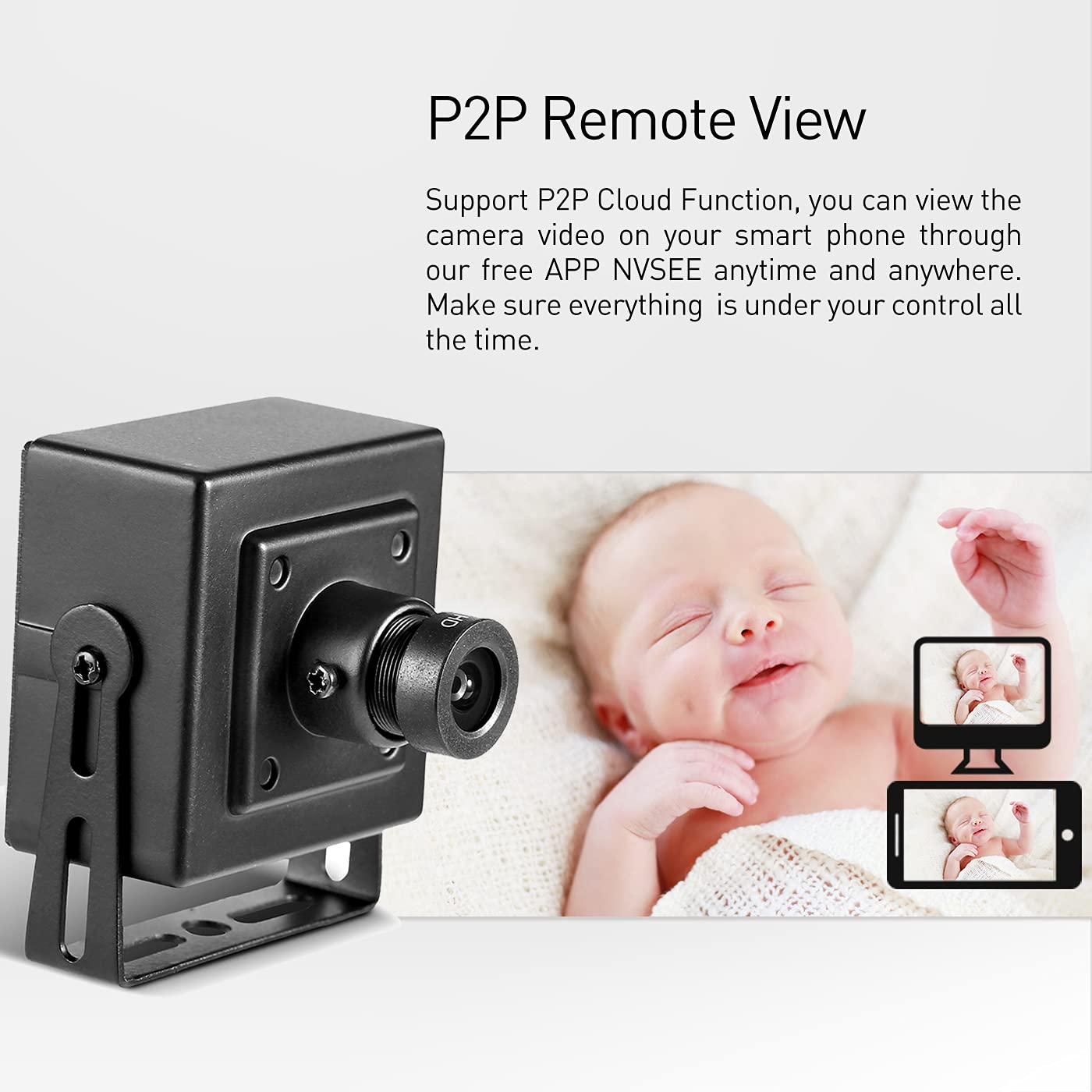 Revotech Mini Poe Ip Camera, Hd 3Mp Indoor Security Camera 3.6Mm Lens P2P Remote View Cctv Video Cam H.265/H.264 (I706 Poe Black)