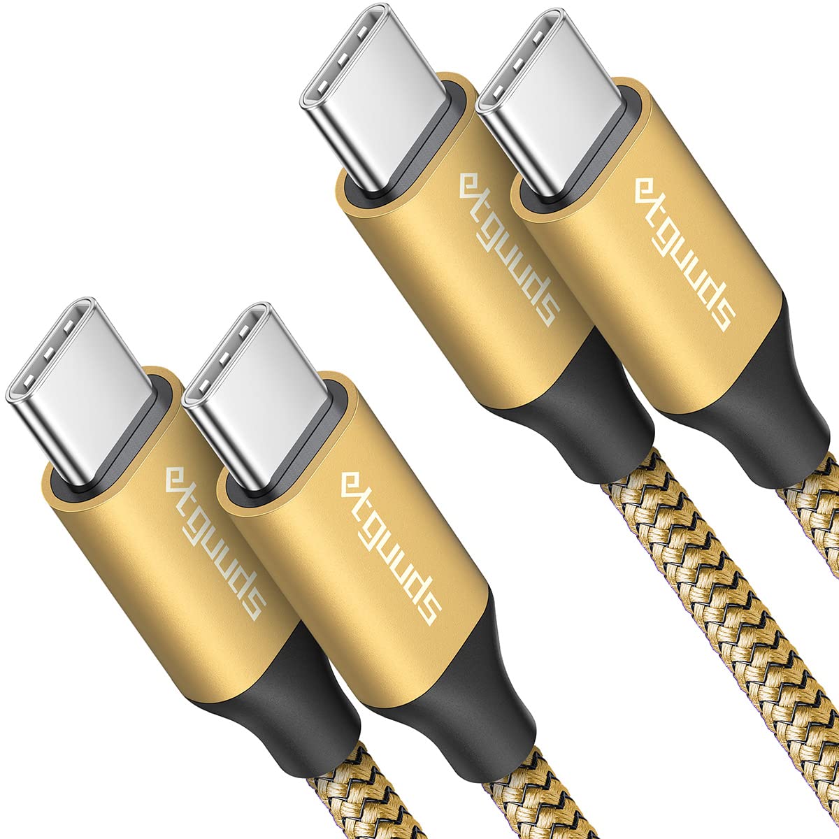 Etguuds Gold Usb C To Usb C Cable 3Ft, 2 Pack 60W Usbc To Usbc Cord, T ...