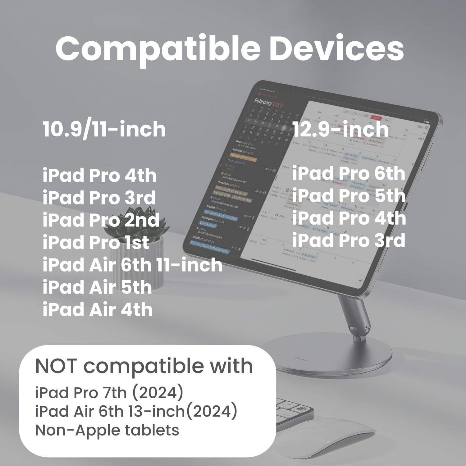 Benks Magnetic Ipad Stand, Infinity Pro 360 Rotating Ipad Mount, Foldable Portable Tablet Holder, Adjustable Rotating Table Stan