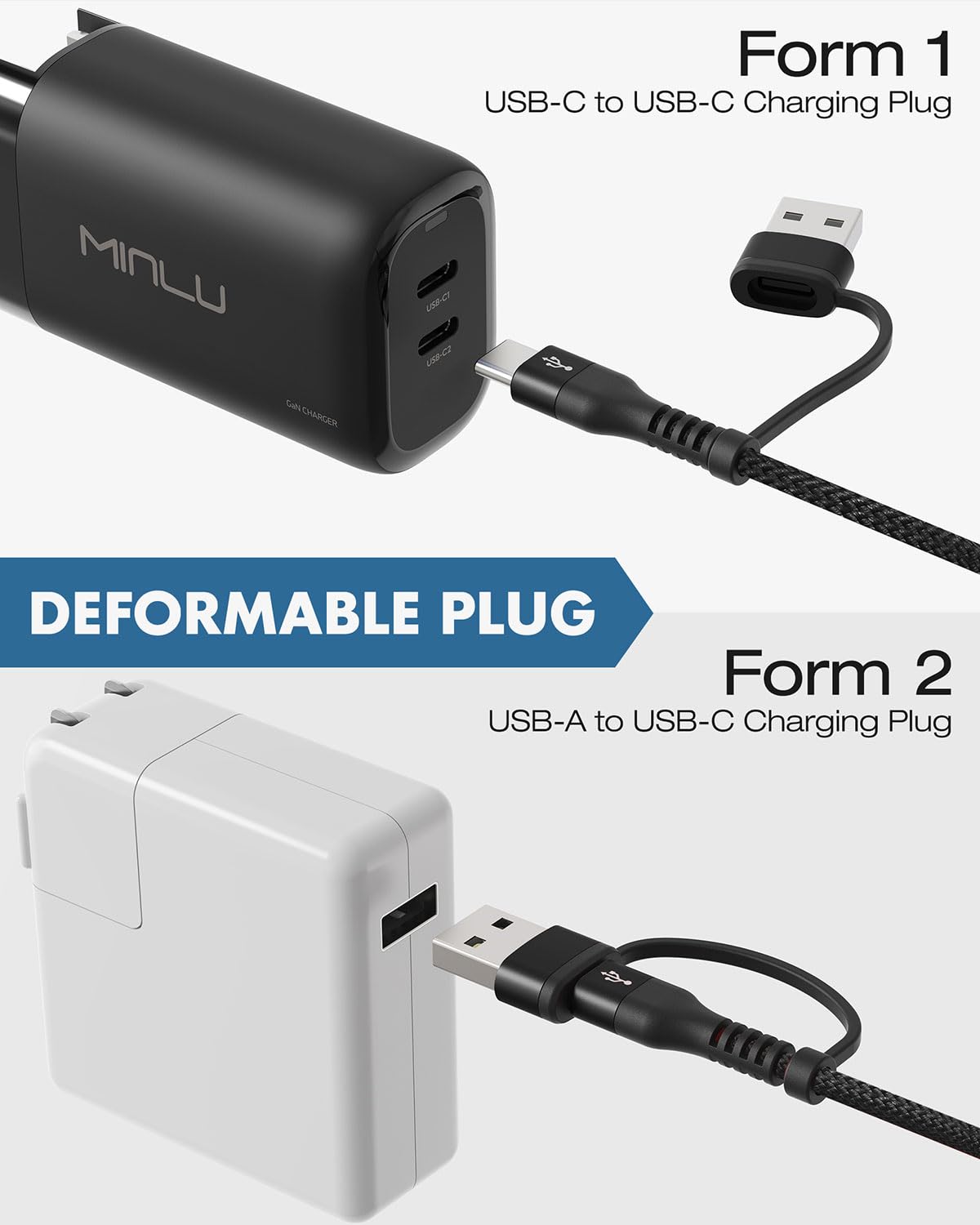 Minlu 100W High Speed Usb C Charger Cable[10Ft/2 Pack] For Iphone 15 Fast Charging Usbc To Usbc Cable, Right Angle Qc5.0 For Iph