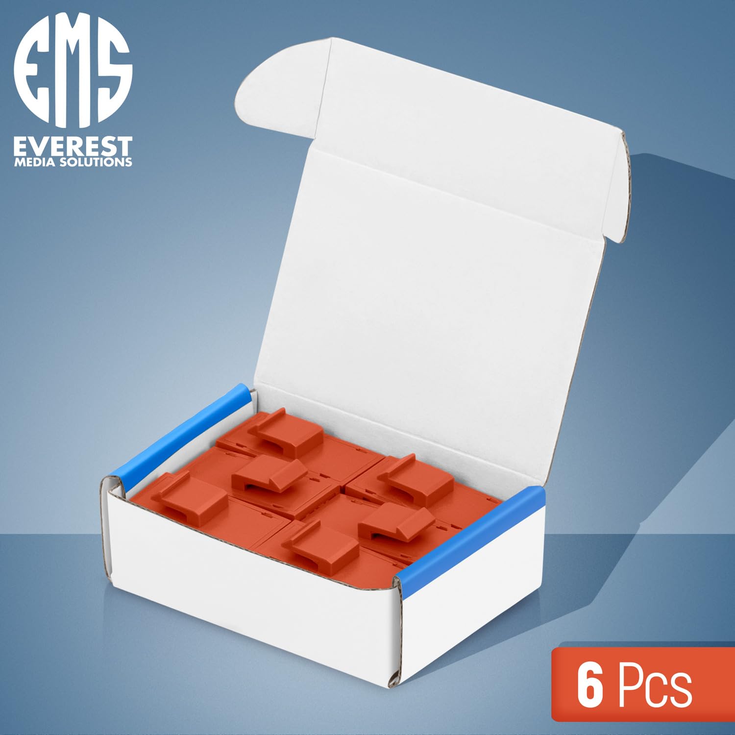 Everest Media Solutions Rj45 Cat6 Keystone Coupler In Orange   6 Pack   Female To Female Ethernet Keystone Jack For Standard Wal