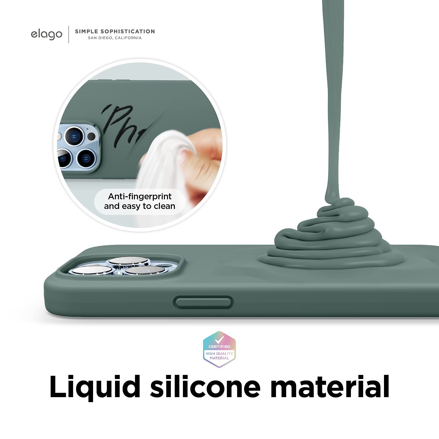 Elago Liquid Silicone Case Compatible With Iphone 13 Pro (6.1 Inch), Premium Silicone, Full Body Protection Phone Case   3 Layer