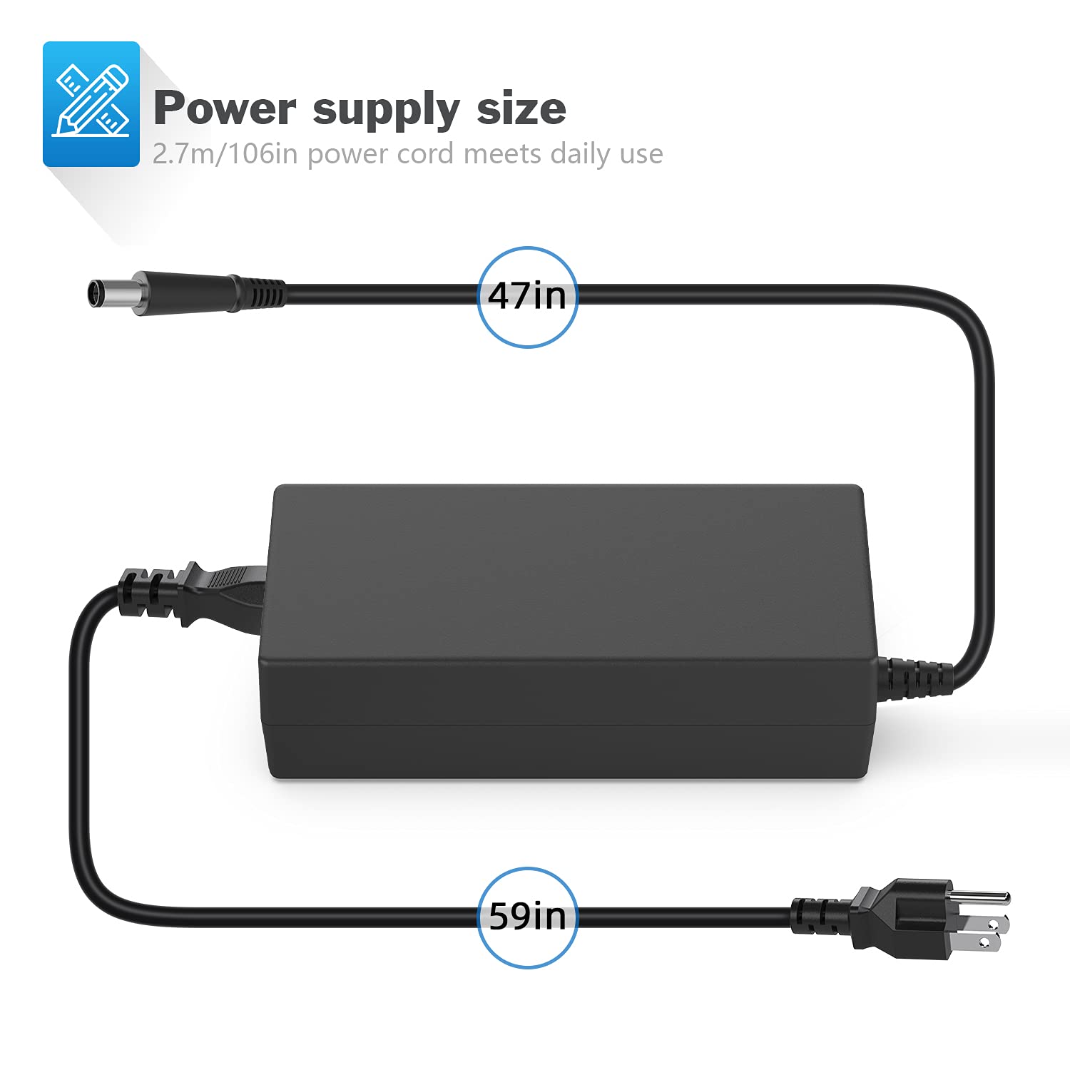 65W Adapter Laptop Charger Replacement For Dell Latitude E5440 E5470 7480 E6540 E7440 E7450 E7250 E6440 E6430 7490 7290 5490 5590 5290 La65Nm130 Ha65Nm130 Power Supply Cord Plug